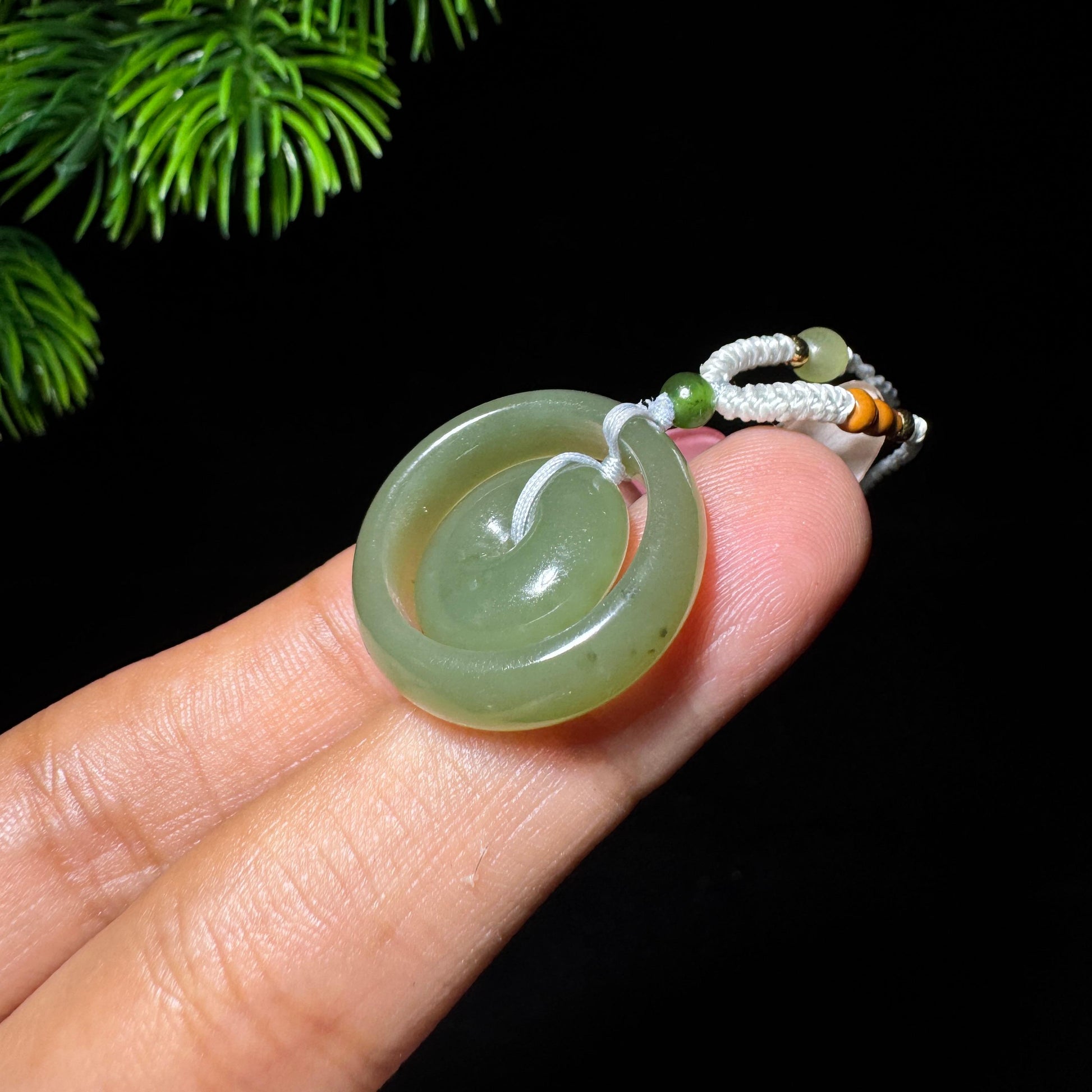 和田玉湖水子母扣（yc710474）