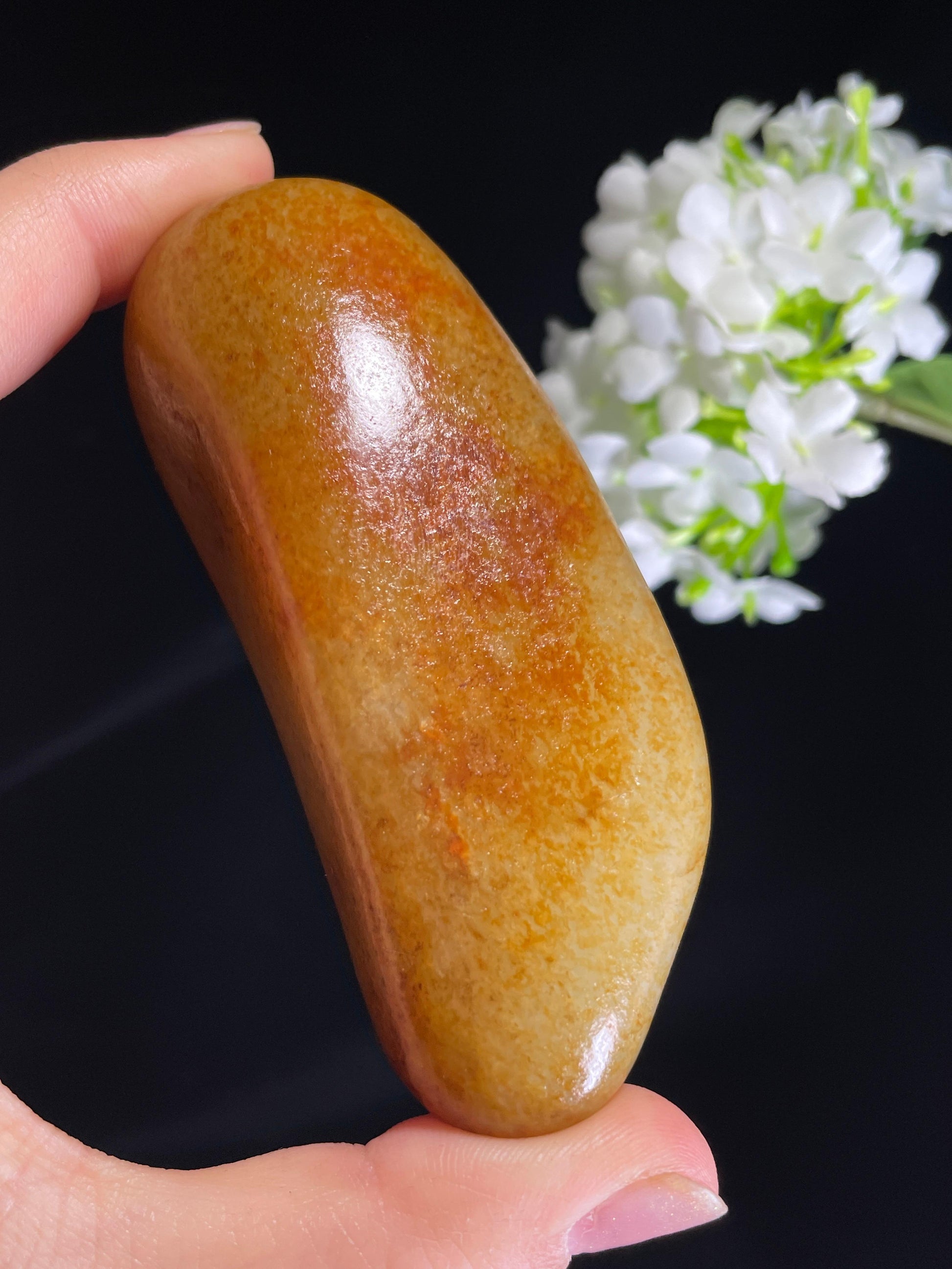 新疆天然和田玉籽料原石金包银手把件（yc272411）