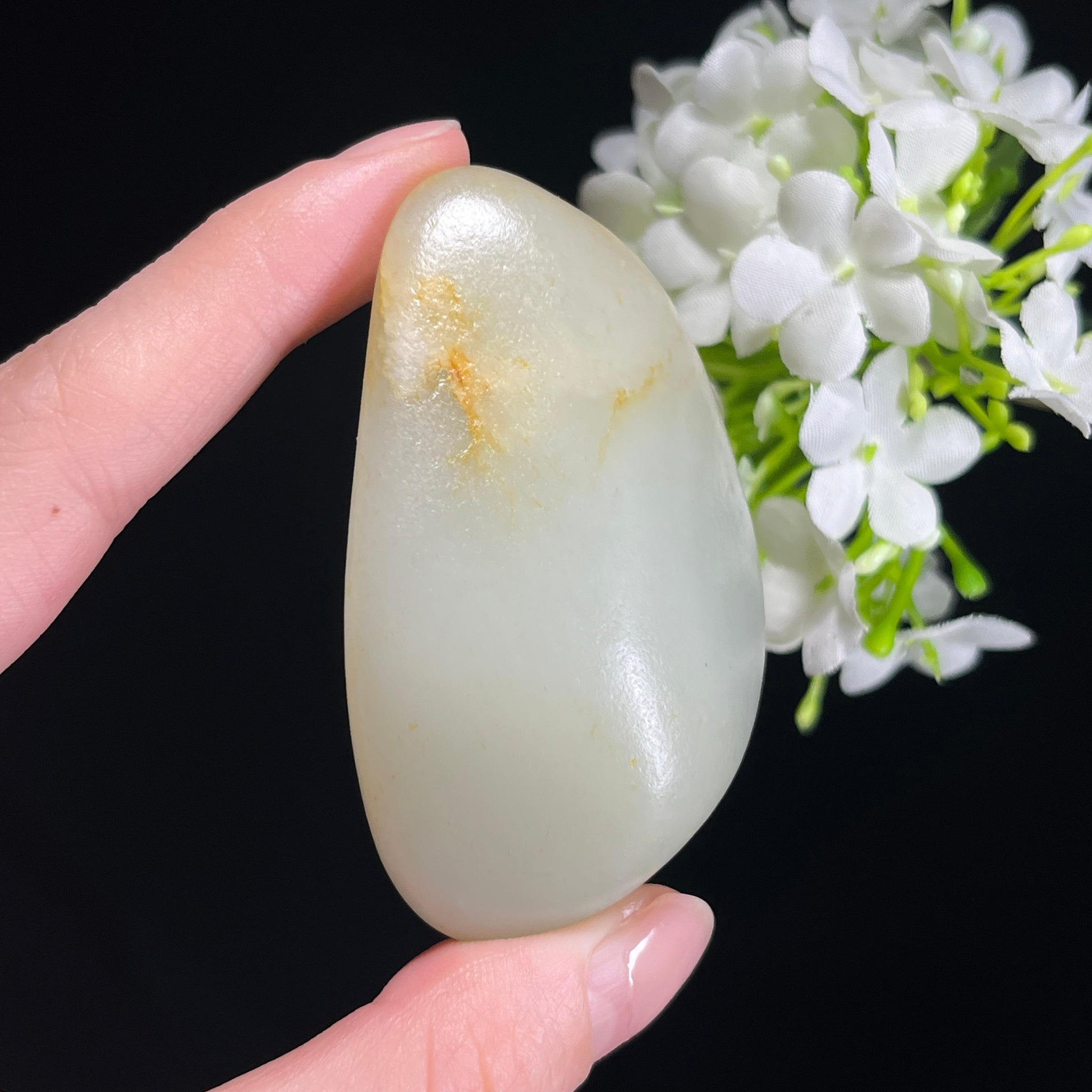 和田玉青白玉洒金皮“海平线”籽料（yc305614）
