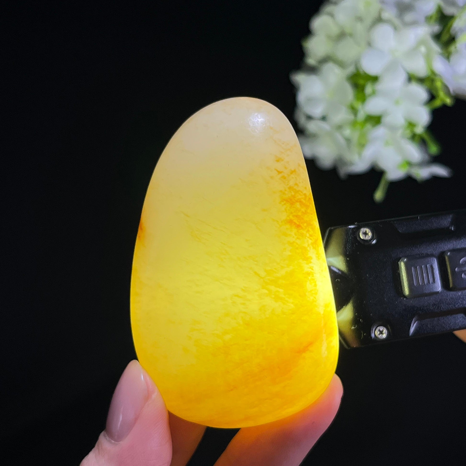 和田玉白玉“红影摇金”洒金皮红皮籽料（yc354457）