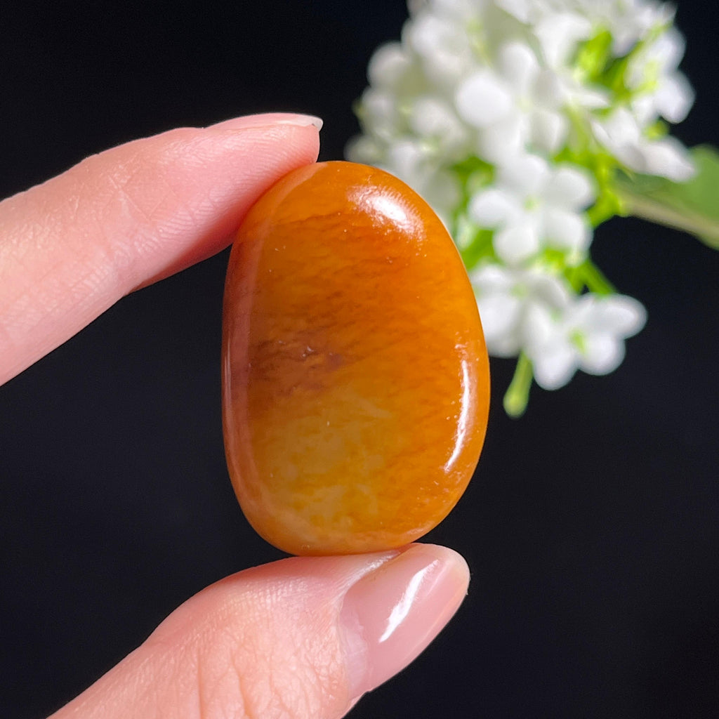 和田玉“琥珀金豆”黄沁籽料（yc343686）