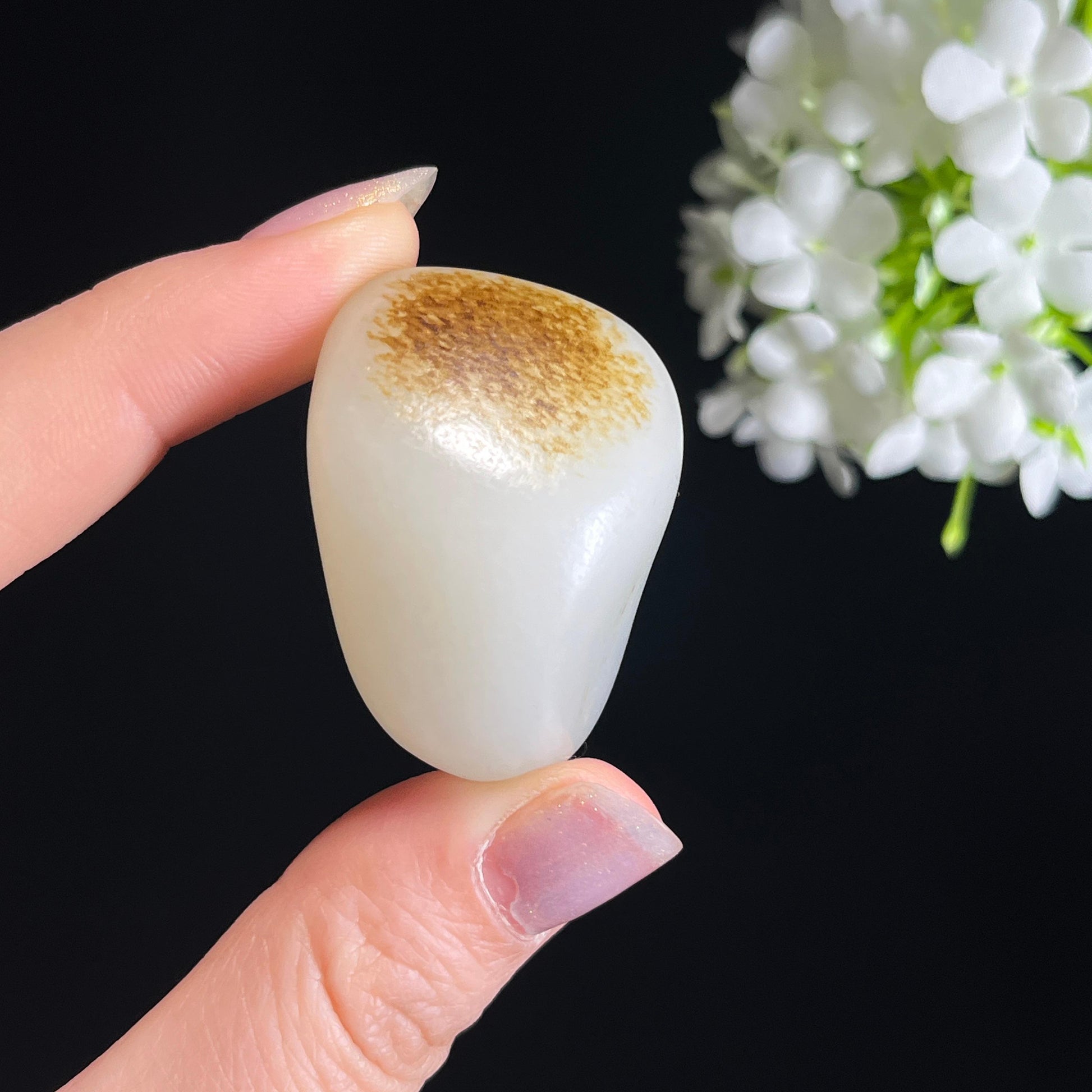 和田玉暖白种“秋阳暖雪”秋梨皮籽料（yc328954）