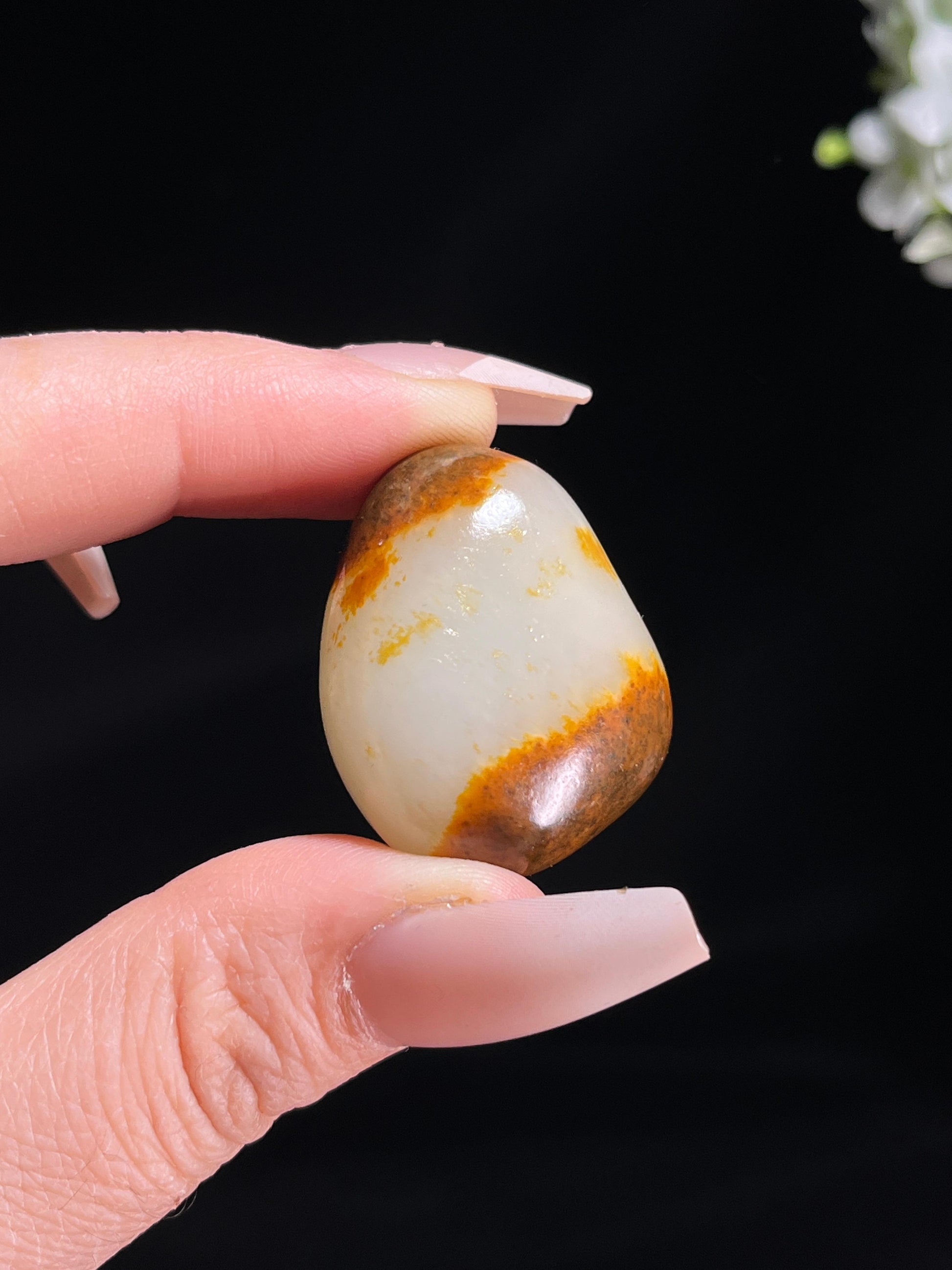 和田玉收藏级红皮白肉“天地皮”籽料原石（yc259705）