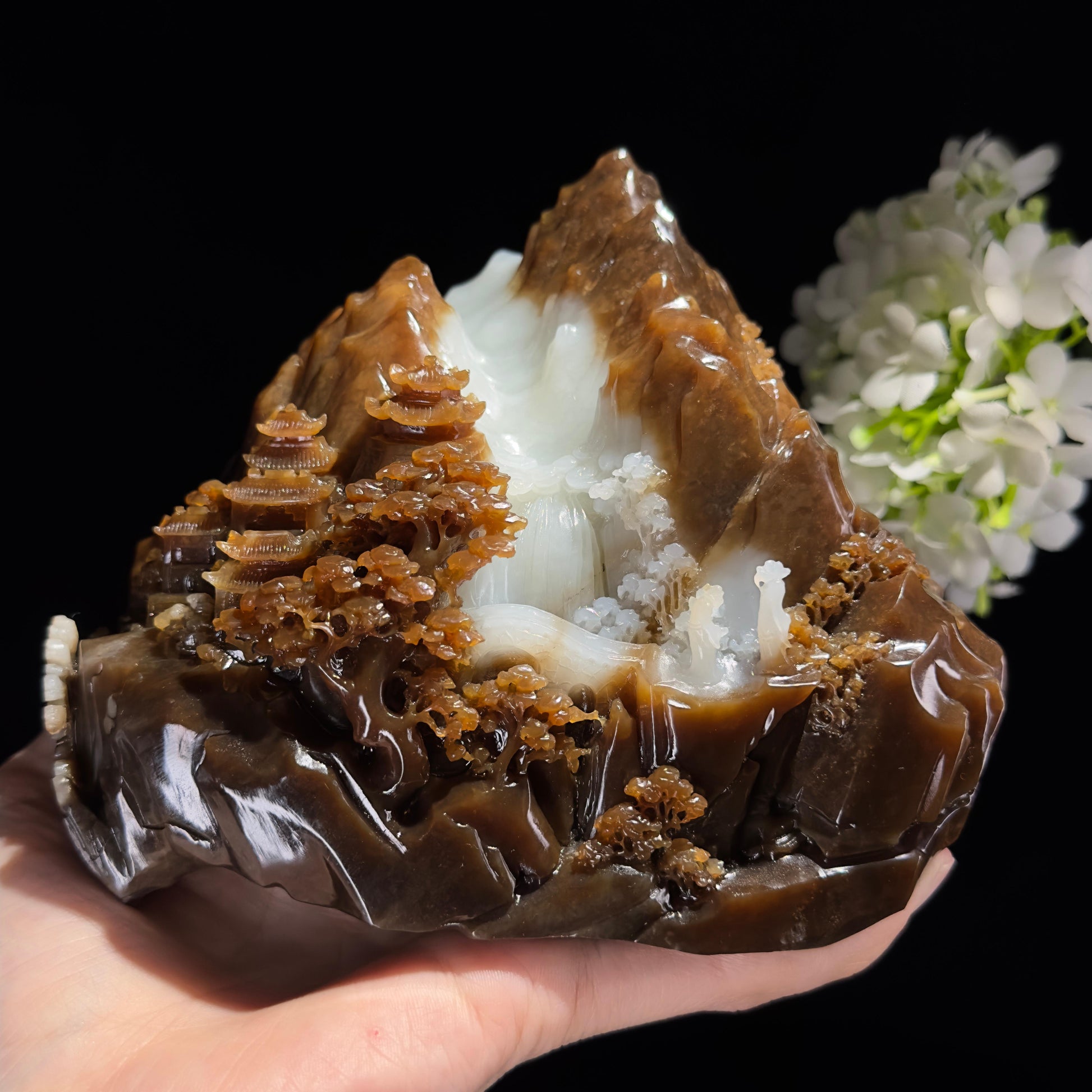 和田玉糖白玉臻品山水摆件（yc487212）