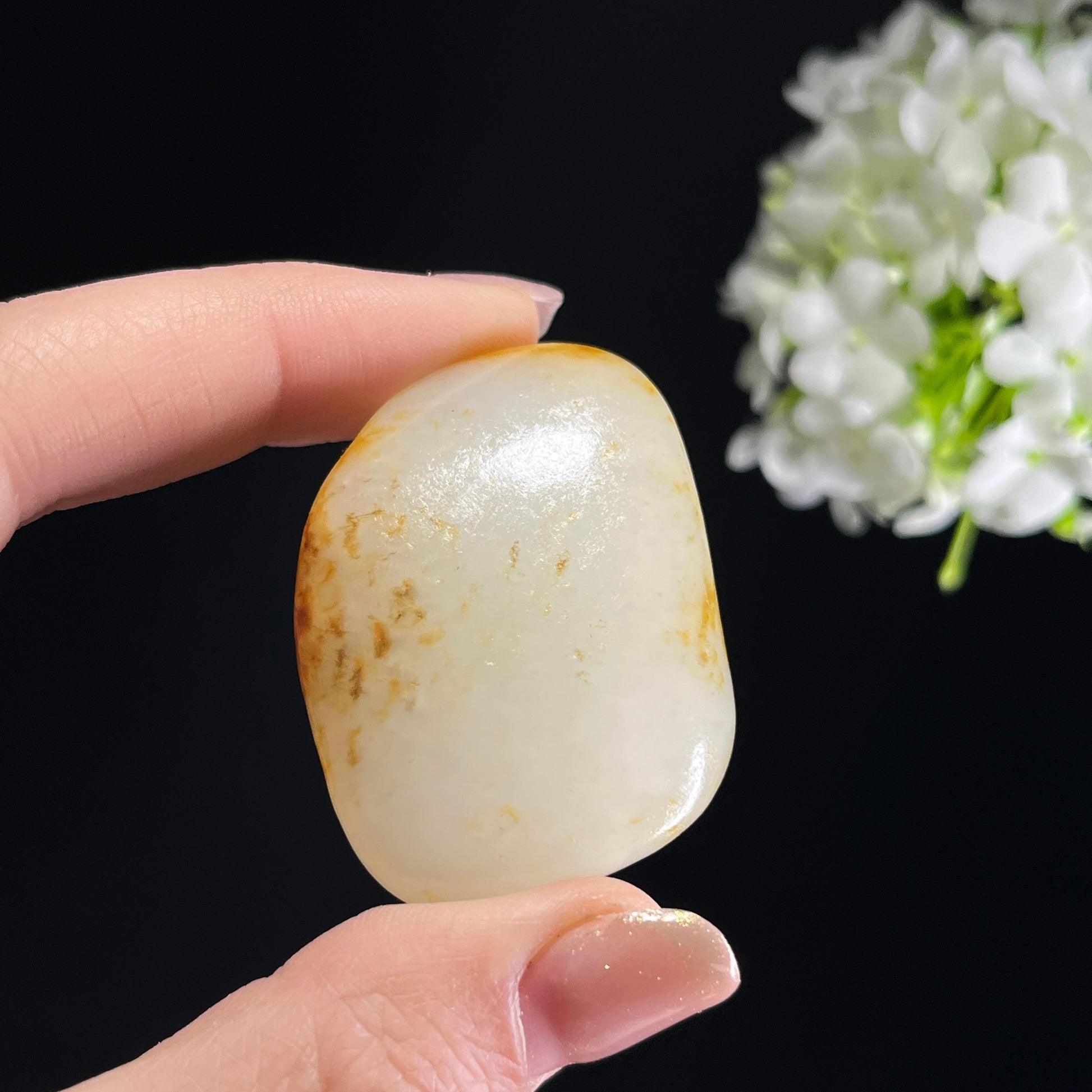 和田玉白玉“烟金浮晓”洒金皮籽料（yc353592）