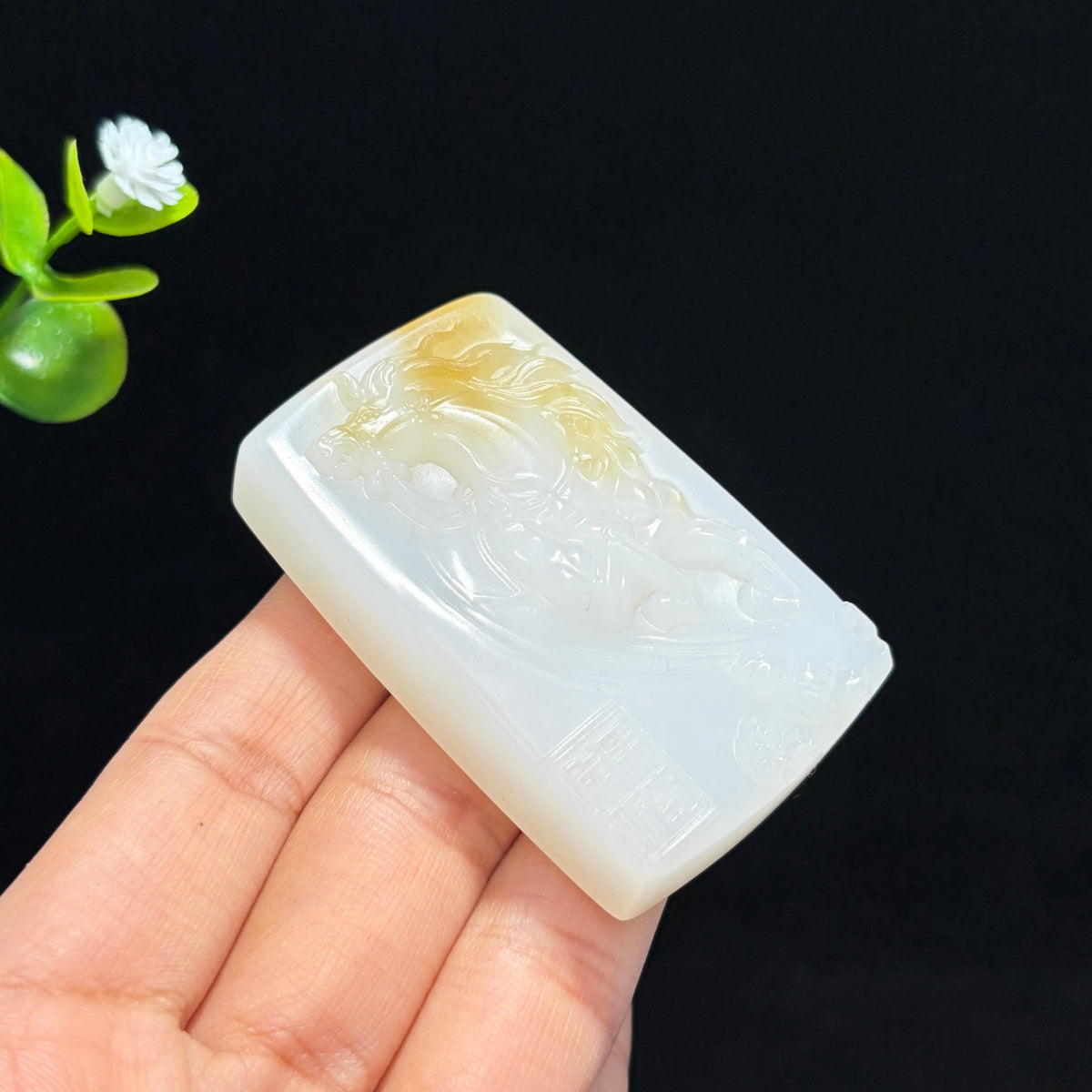 高品质和田山料糖白玉马牌（yc776758）