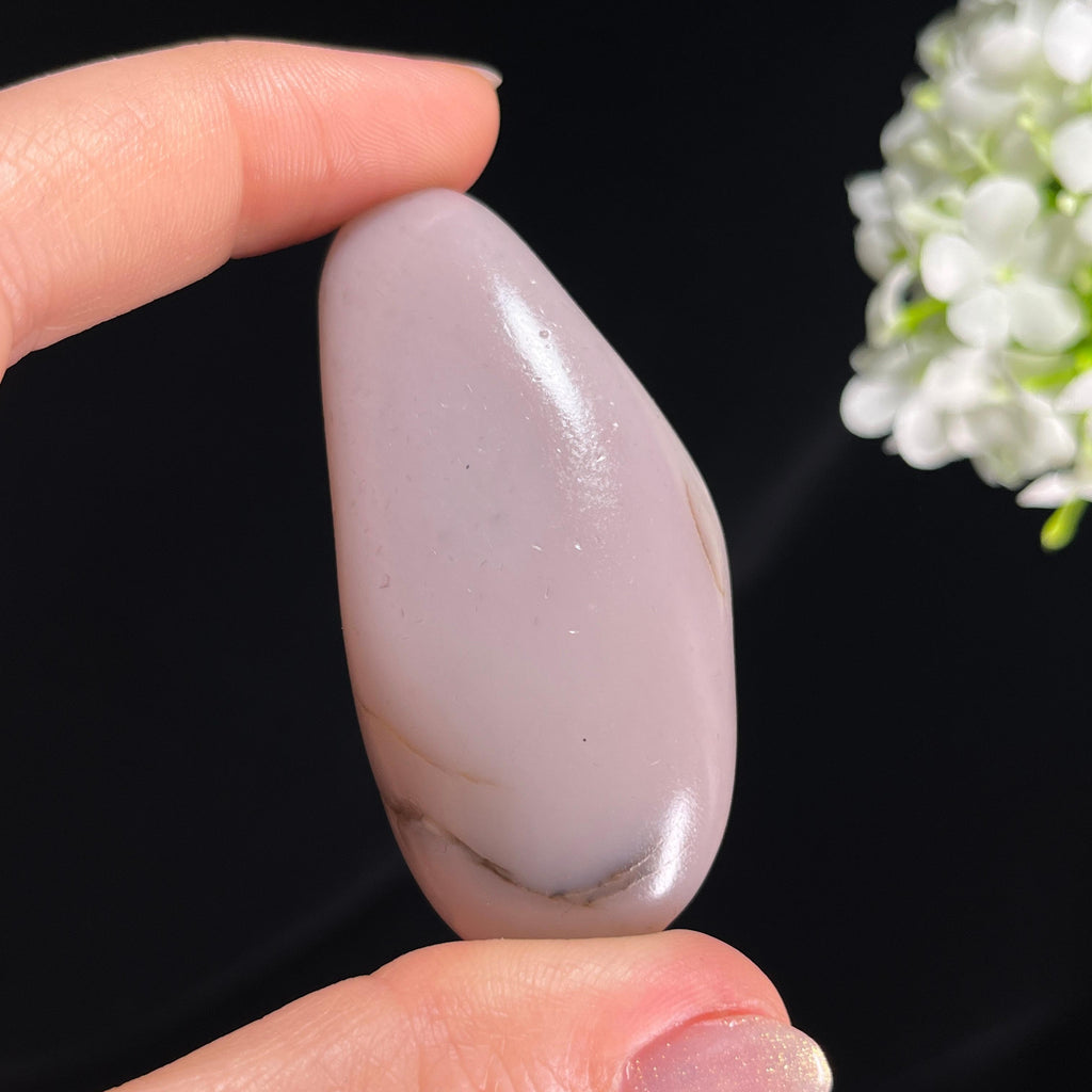 新疆天然和田玉桃花玉“紫烟桃溪”籽料原石（yc290840）