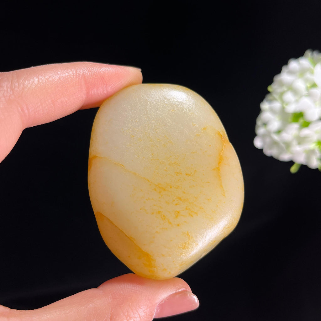 和田玉白玉通体洒金皮“玉璧鎏金”籽料原石（yc286277）