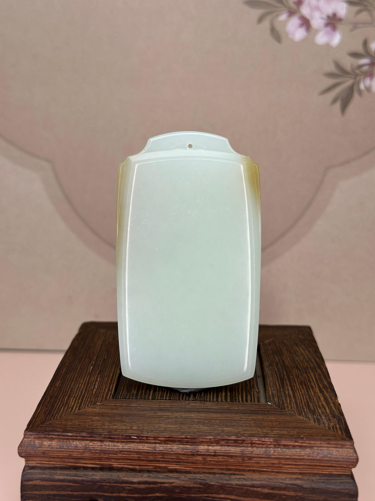 精品和田玉糖白平安无事牌（yc749726）