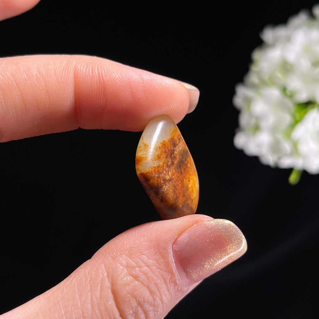 和田玉白玉黄沁“漠痕沁玉”籽料原石（yc297912）