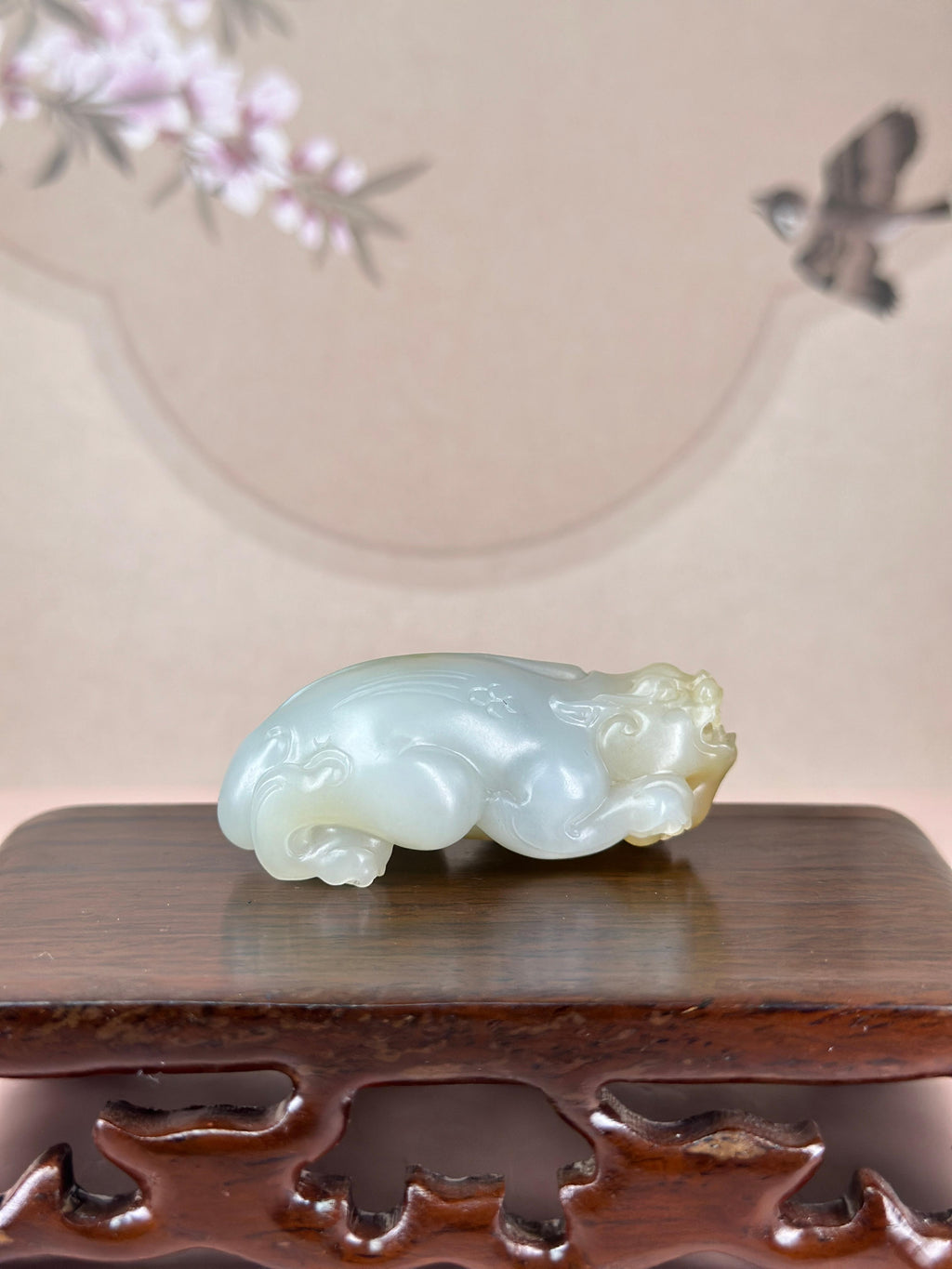 和田玉且末蓝带糖貔貅挂件（yc775464）