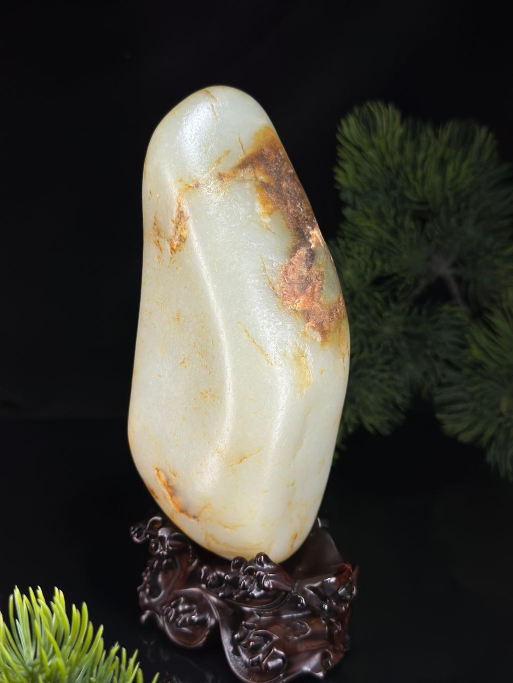 新疆和田玉青白玉洒金黑红皮籽料（yc681623）
