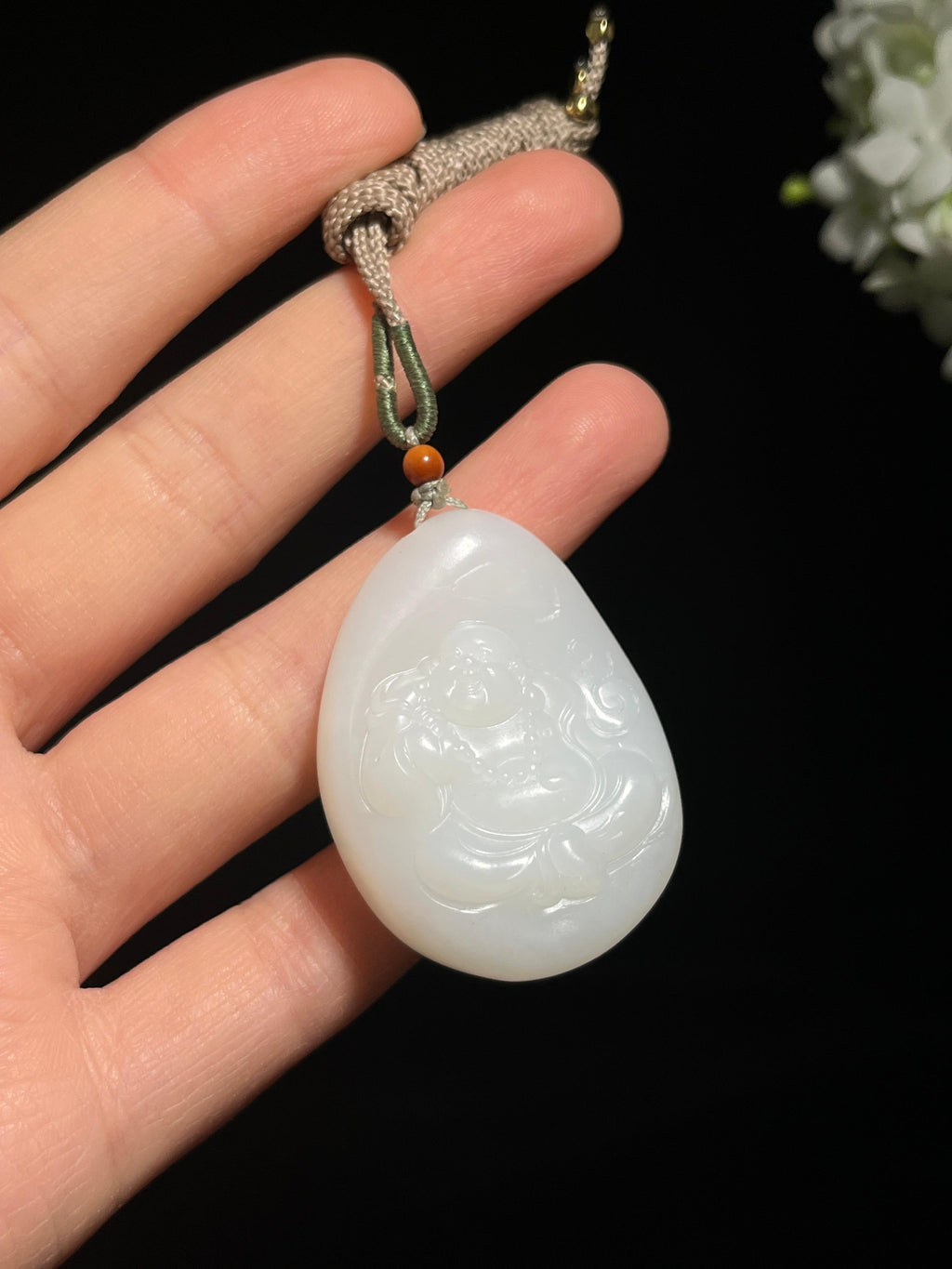 和田玉笑佛吊坠（yc258256）