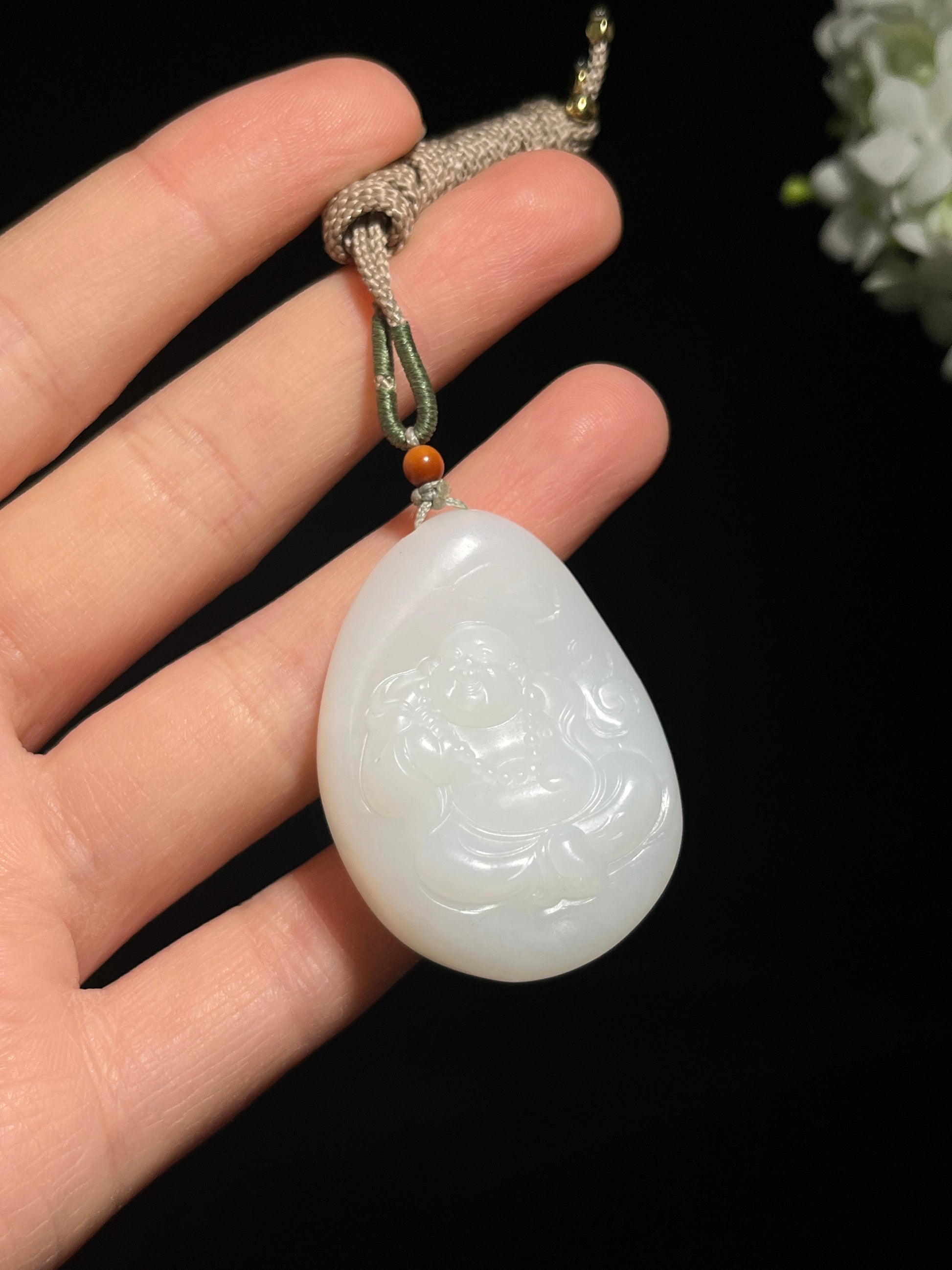 和田玉笑佛吊坠（yc258256）