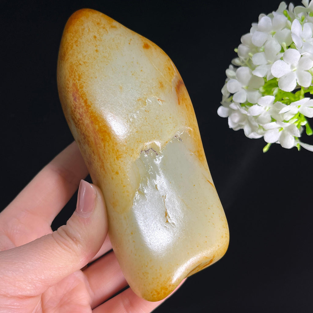 和田玉青白玉聚黄皮“秋云凝玉”籽料原石（yc286800）