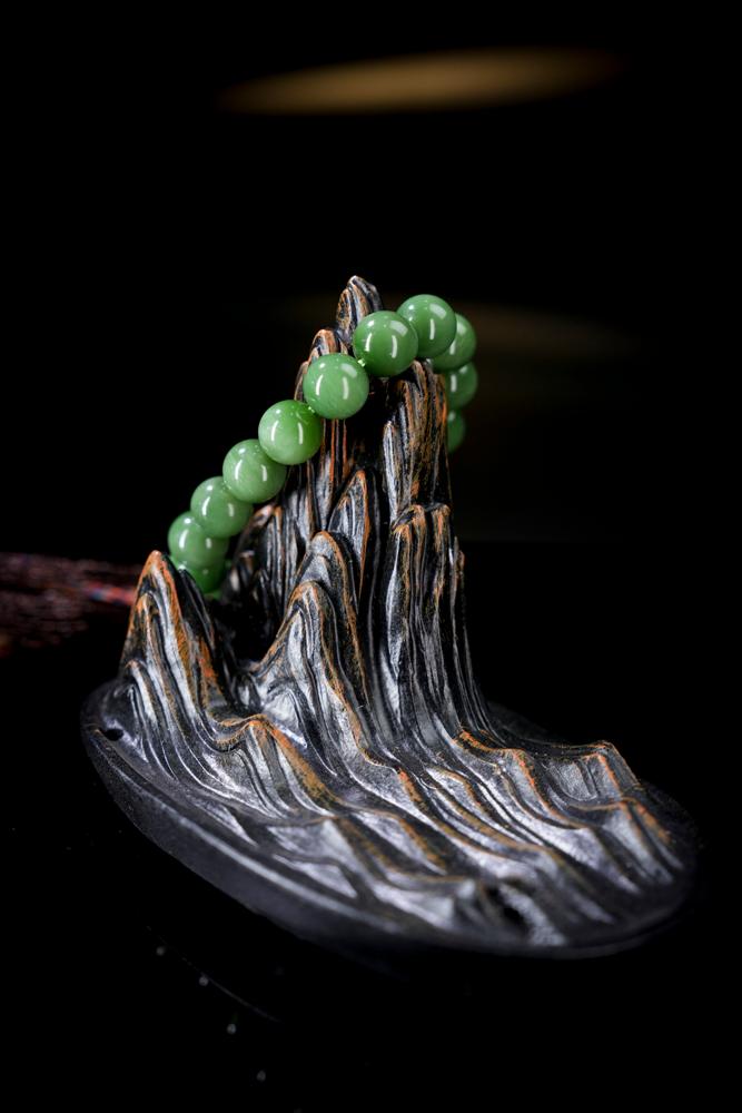 和田玉碧玉手串（卡12）（yc253302）