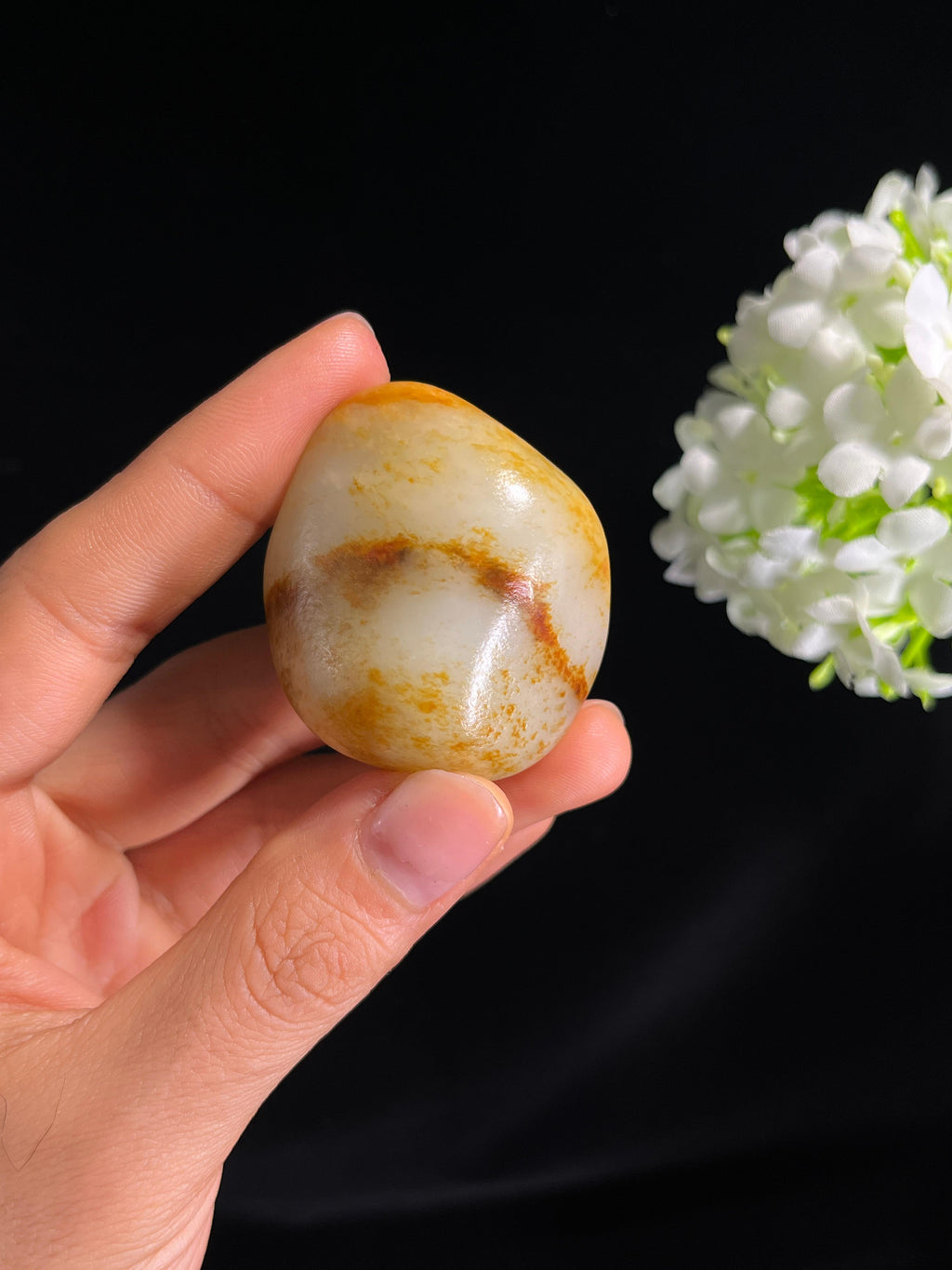和田玉白玉洒金皮“暖玉金纹”籽料原石（yc276950）