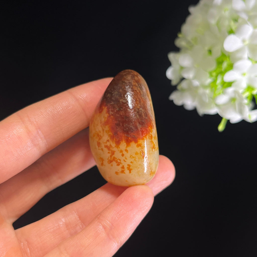 和田玉白玉“秋红洒金”聚红洒金皮籽料（yc349684）