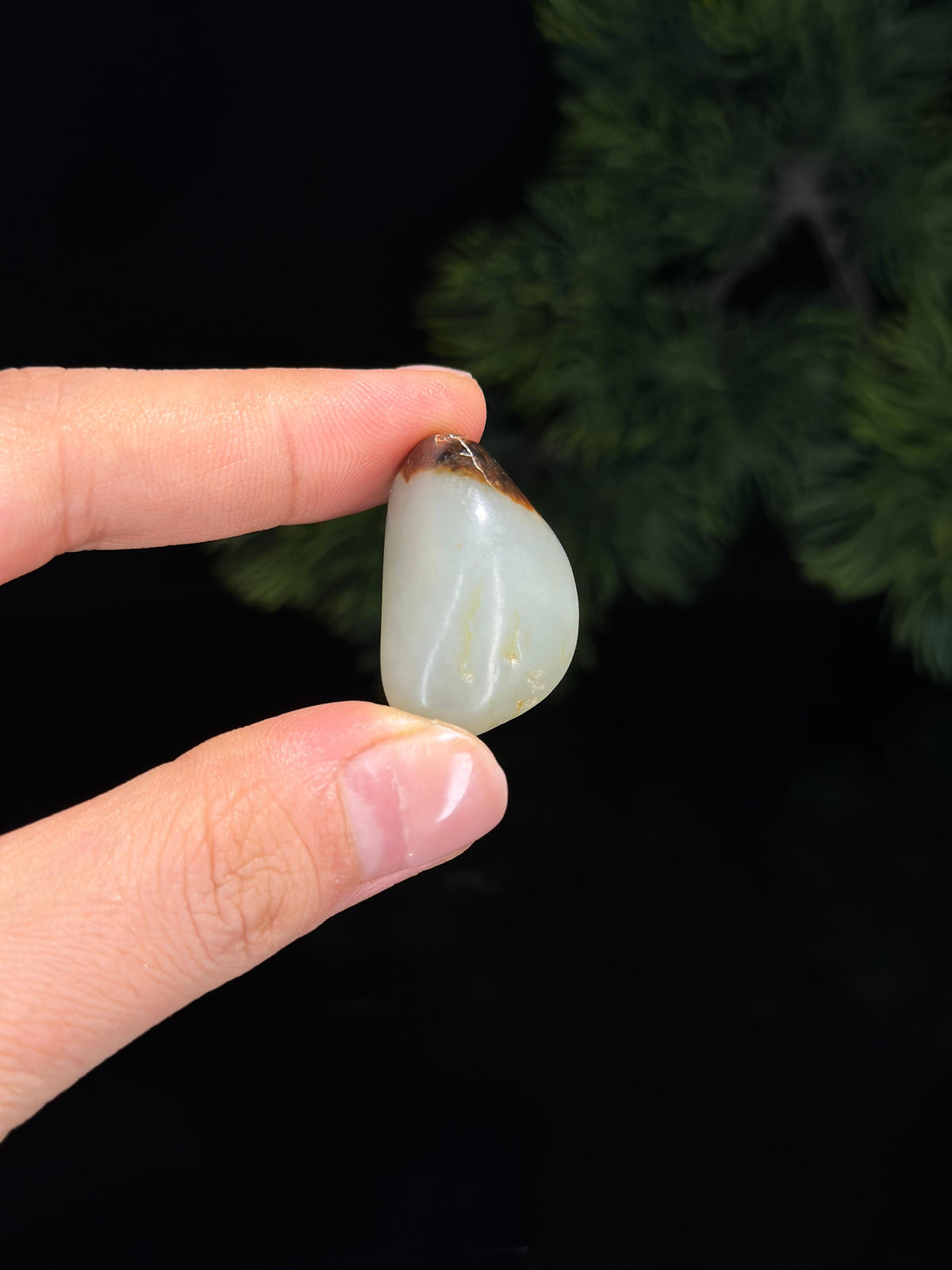 和田玉鸿运当头高青白黑红皮籽料（yc486066）