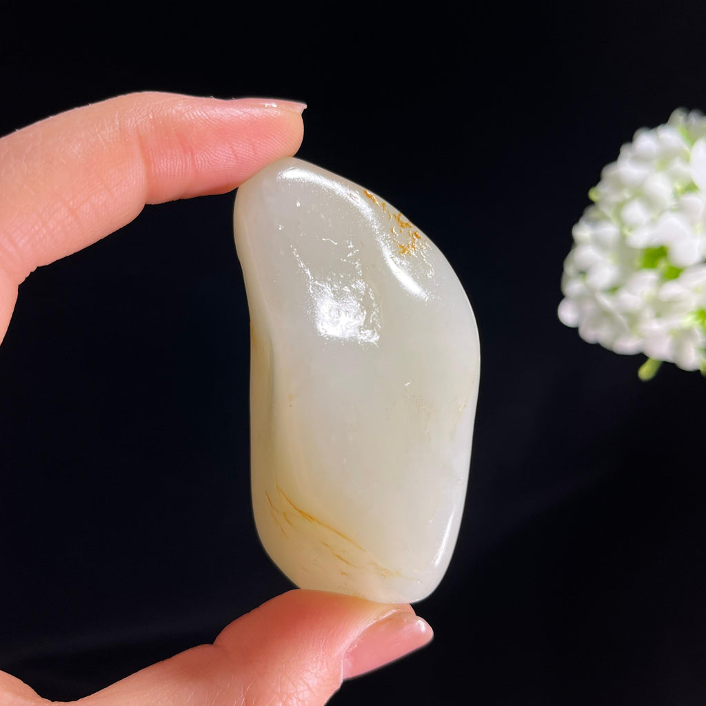 和田玉白玉洒金皮“金星落月”籽料原石（yc286345）