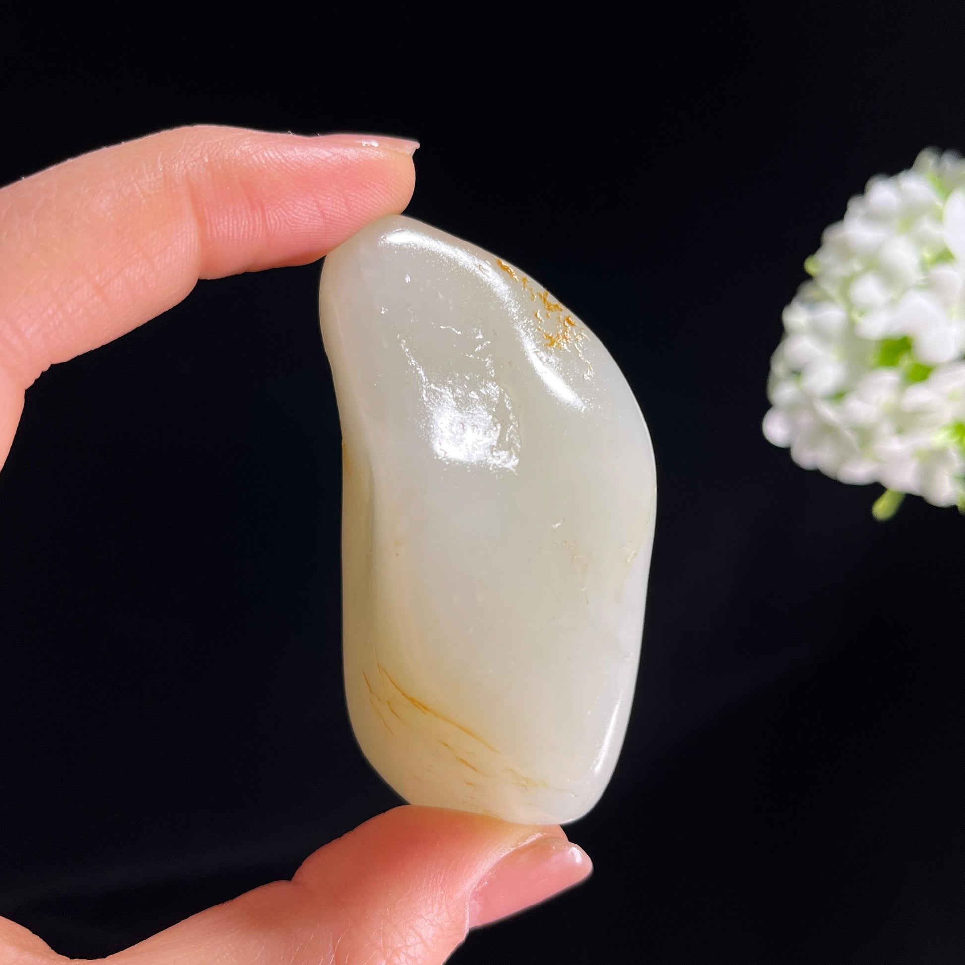 和田玉白玉洒金皮“金星落月”籽料原石（yc286345）