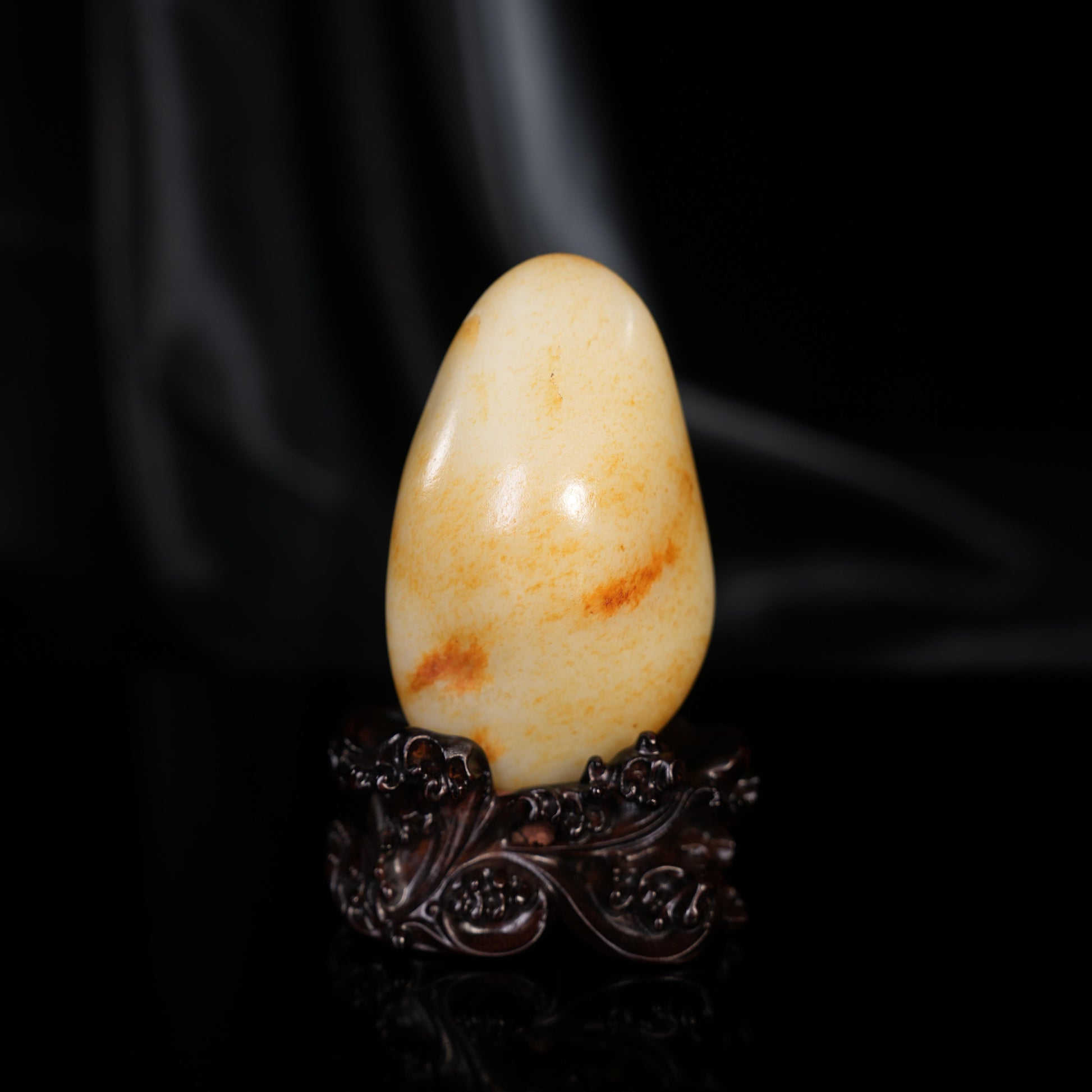 新疆和田玉“流霞敷玉”白玉红皮洒金皮籽料（yc450403）
