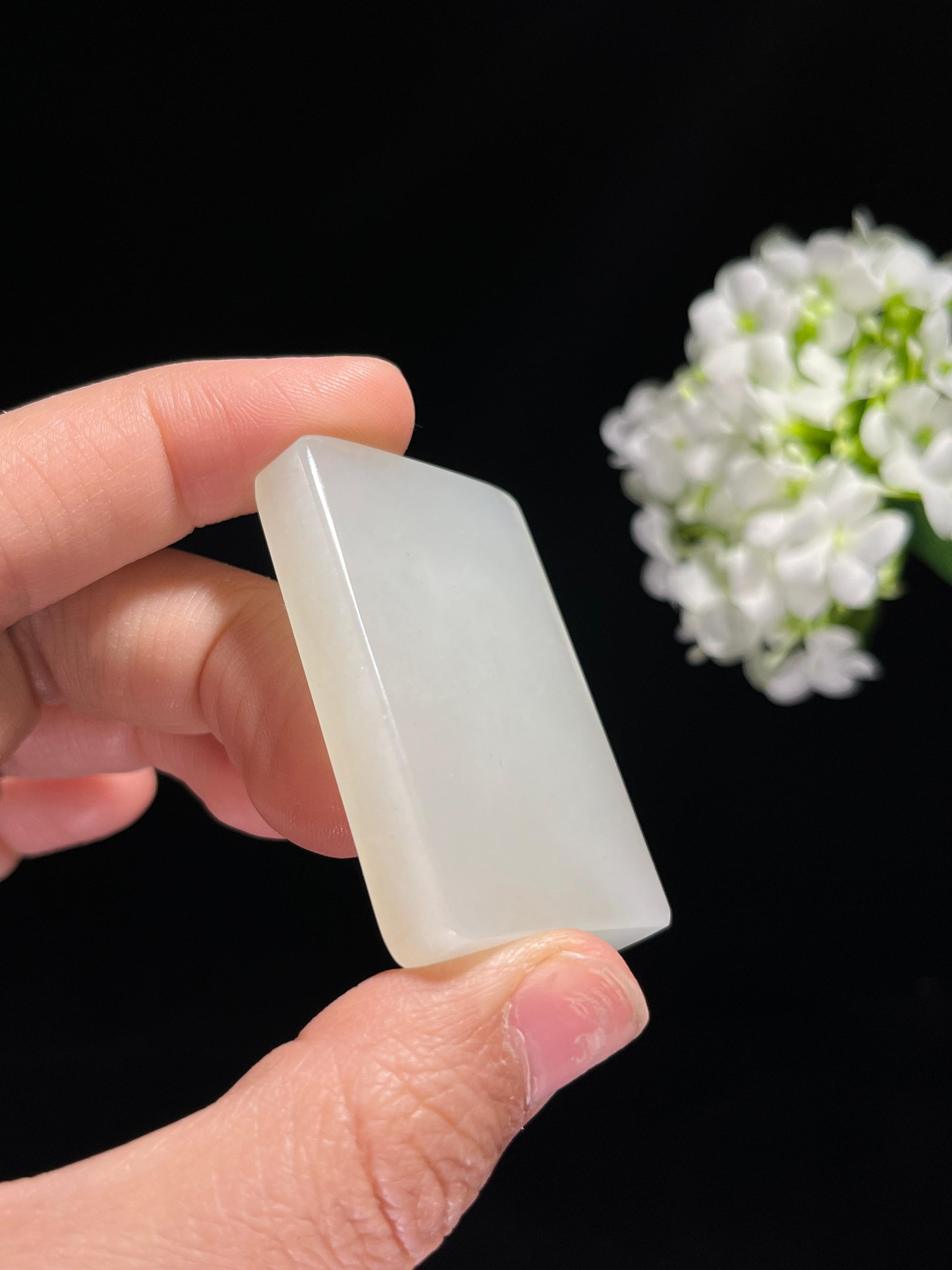 天然和田玉白玉平安无事牌（yc259169）