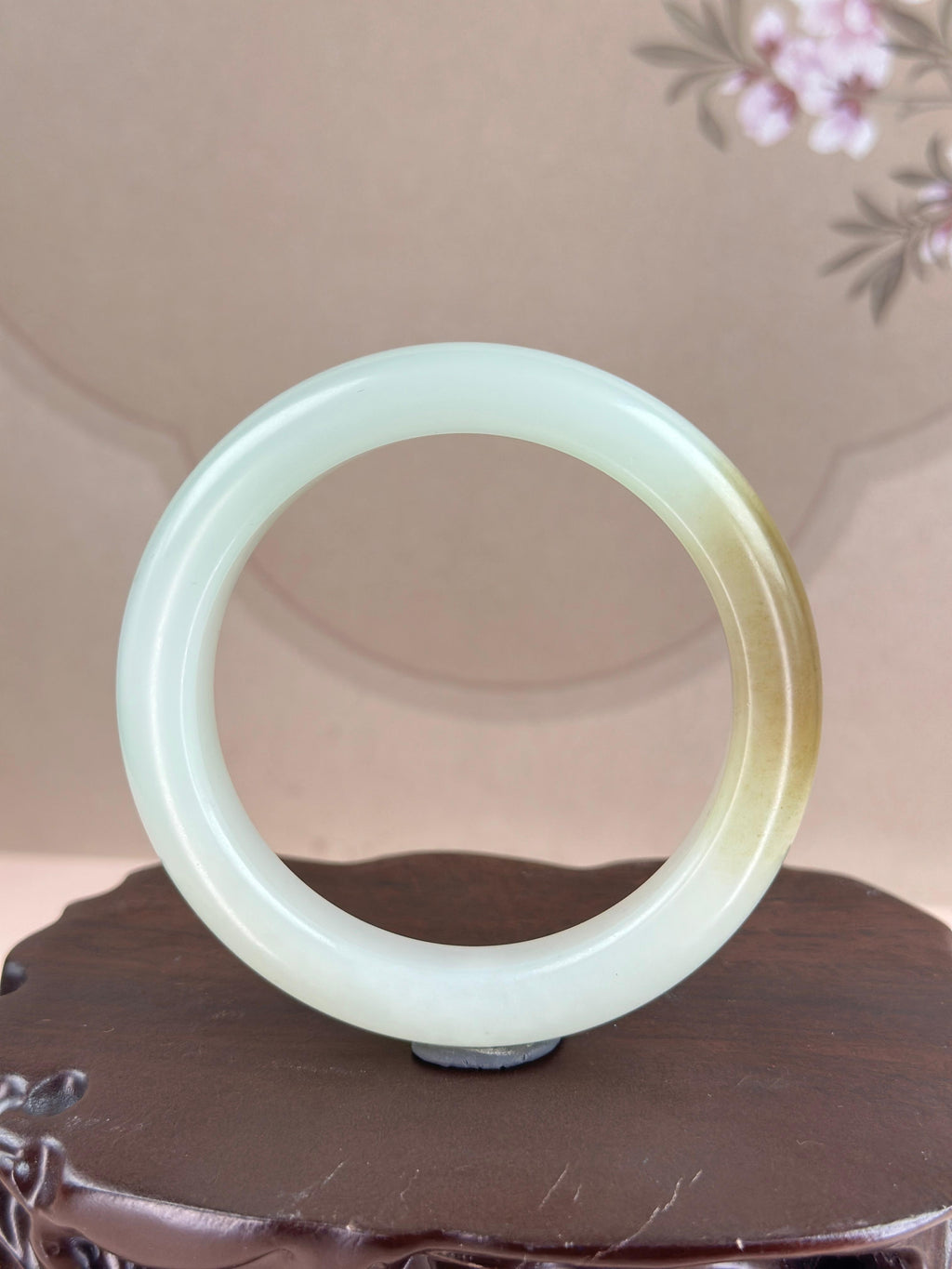 珍品和田玉一口糖平安镯（卡56）（yc752141）