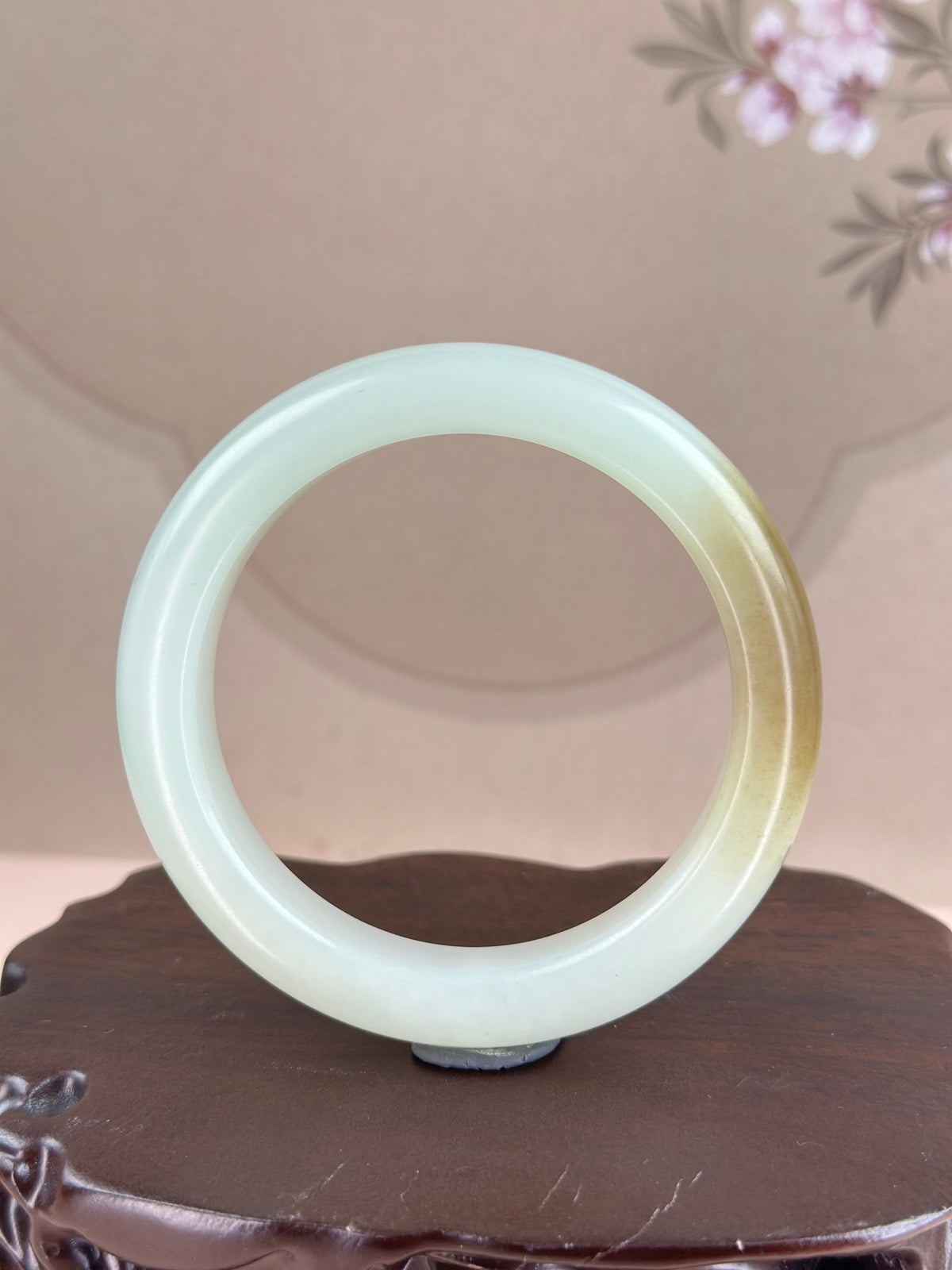 珍品和田玉一口糖平安镯（卡56）（yc752141）