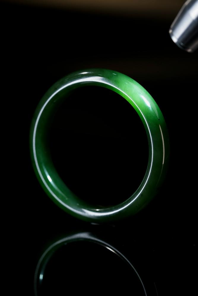 新疆天然和田玉碧玉手镯7（yc253296）