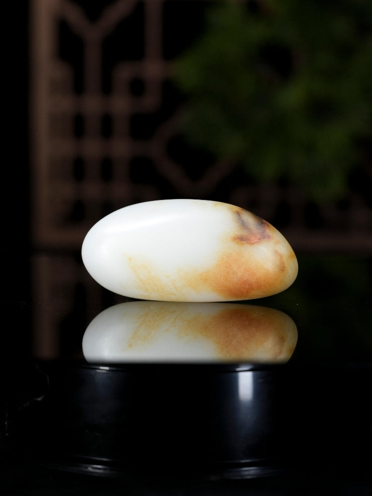 新疆天然和田玉籽料原石洒金皮手把件（yc236492）