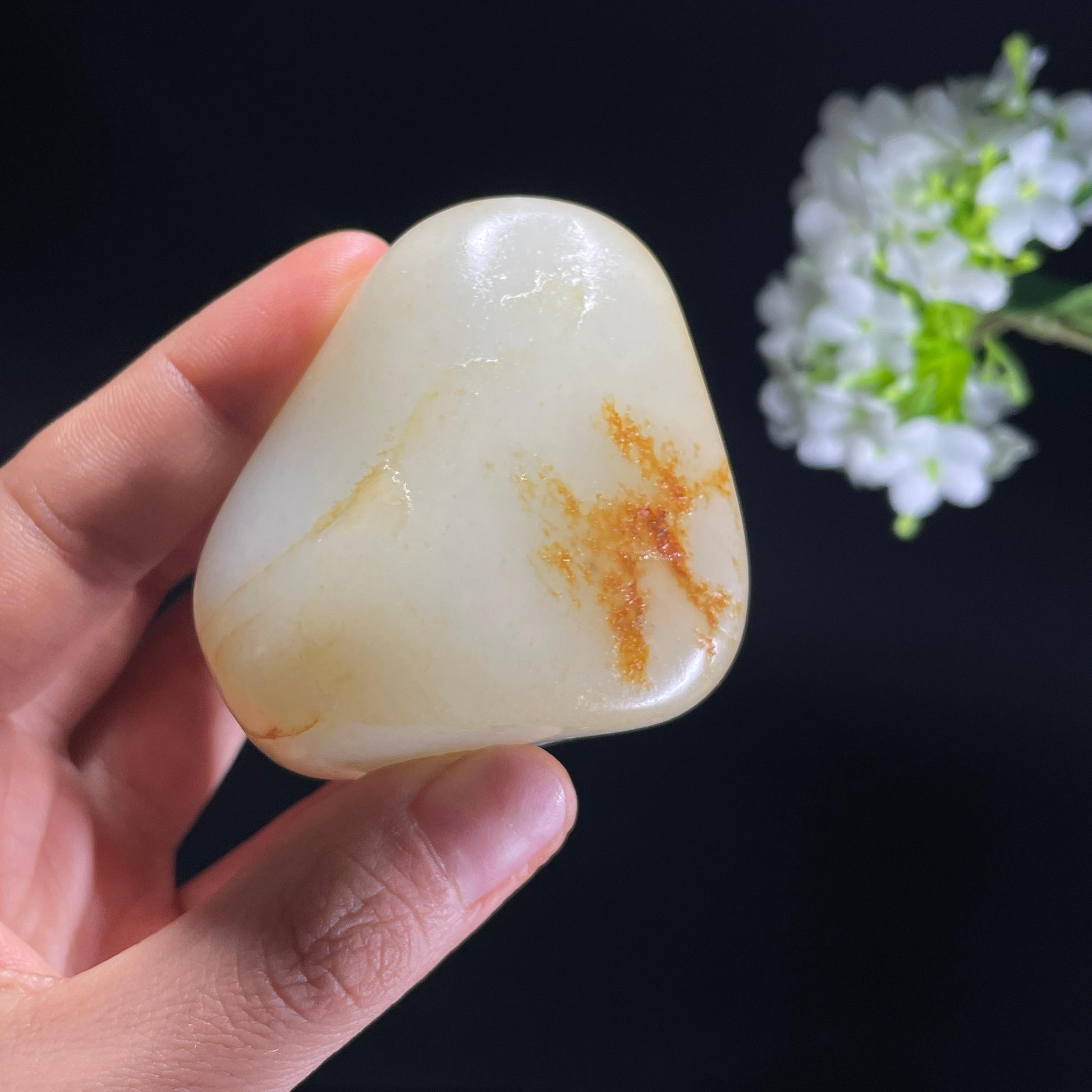 和田玉白玉“红尘烟雨”洒红皮籽料（yc324242）
