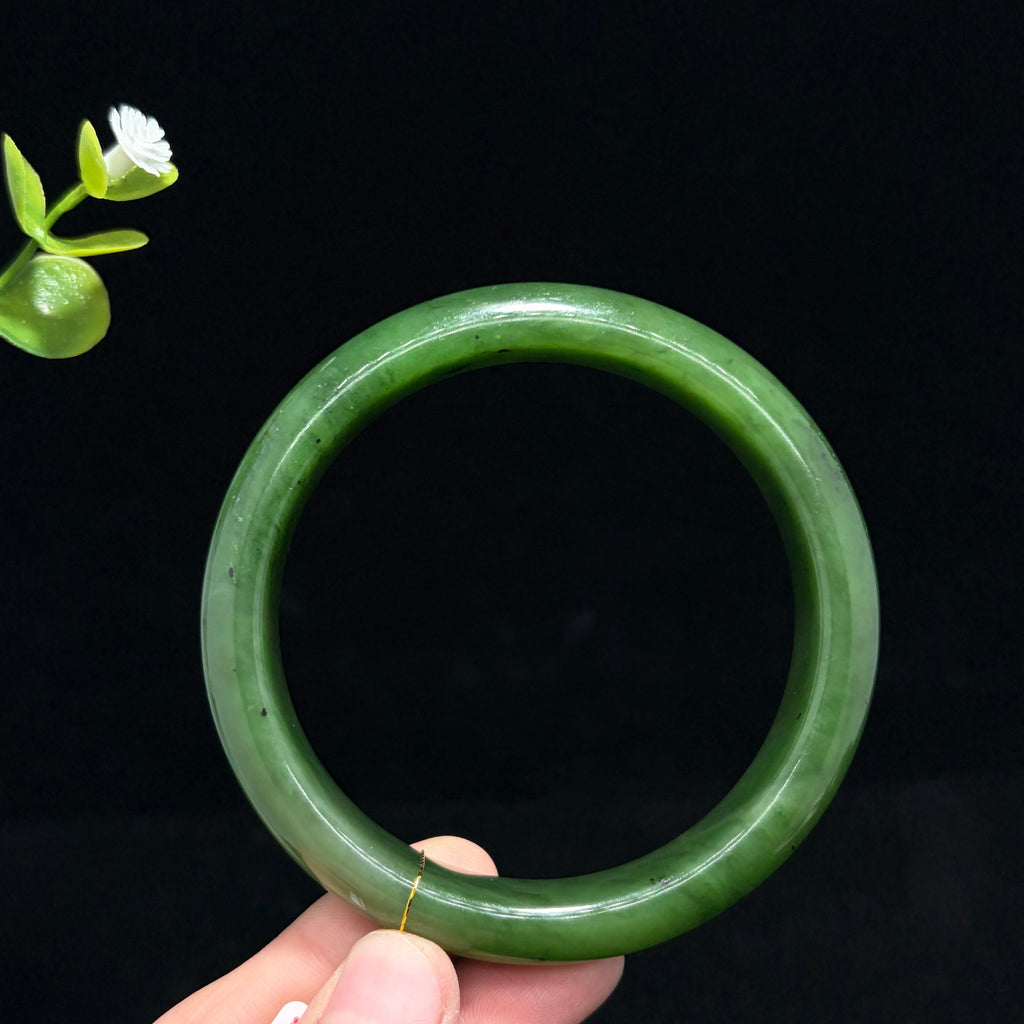 和田山料碧玉菠菜绿手镯（yc782196）