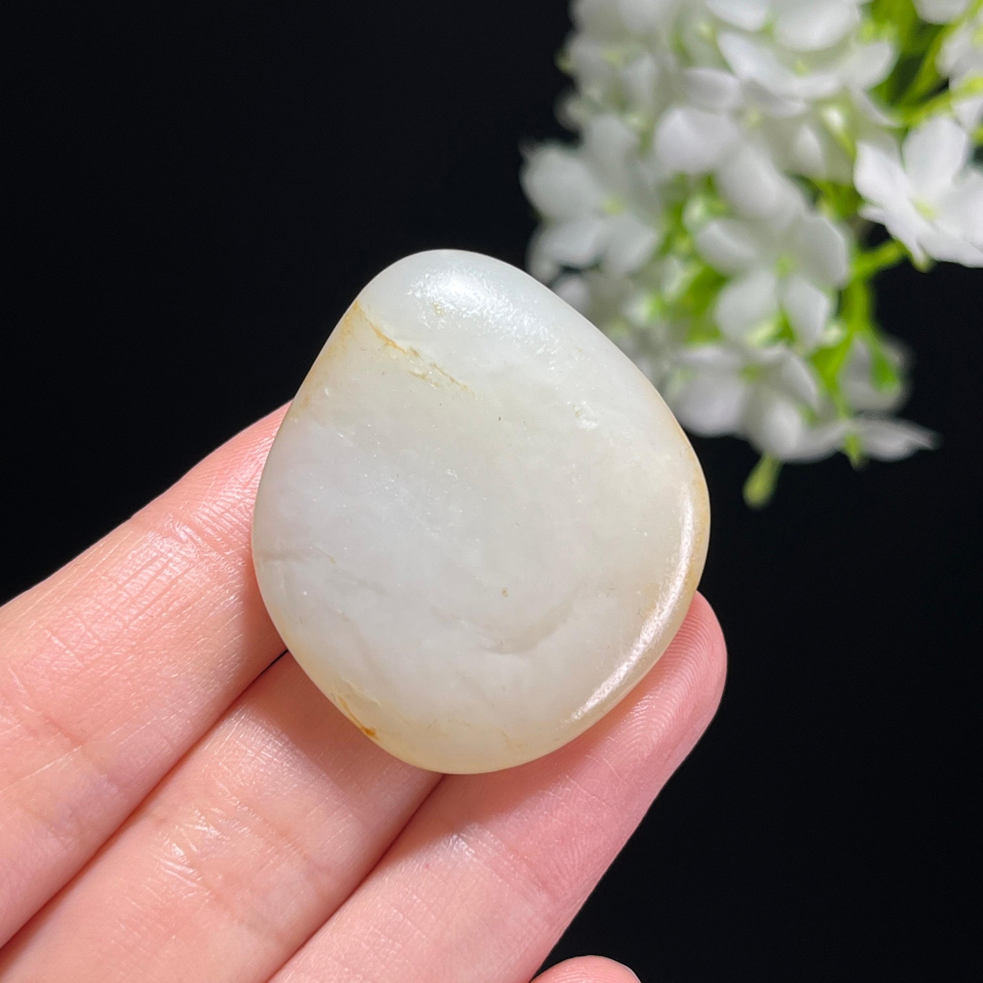 新疆天然和田玉白玉褐色皮洒金籽料（yc345150）