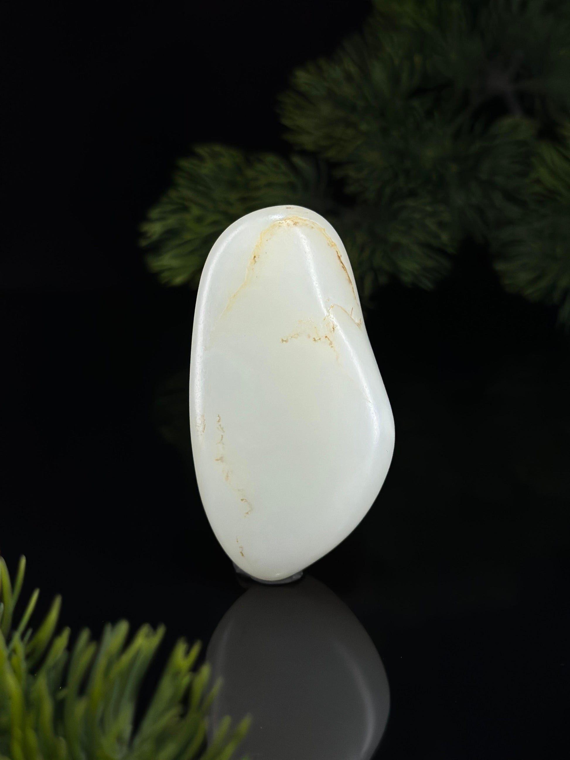 新疆和田玉白玉淡洒金皮精品籽料手把件（yc681631）