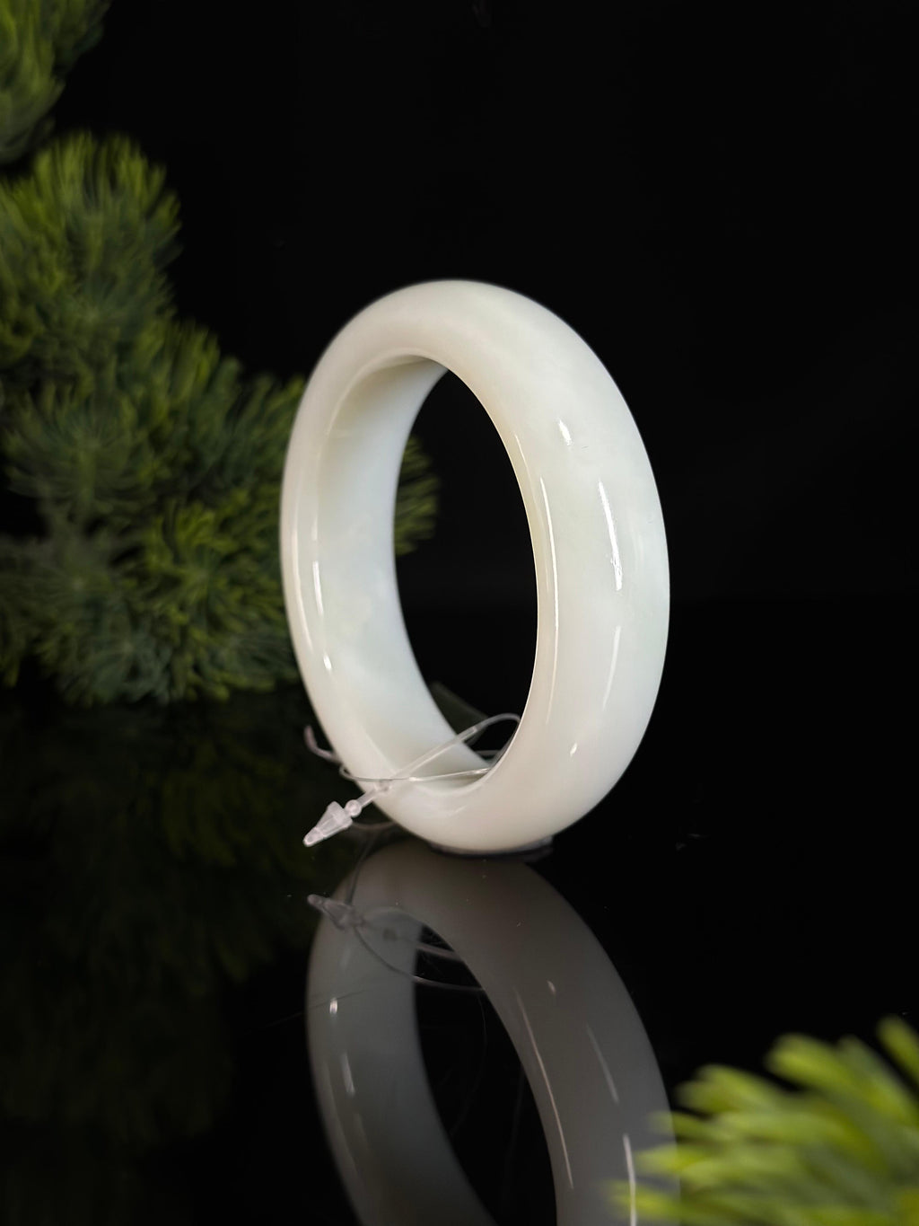和田玉珍品羊脂白玉轮胎镯（卡90.4）（yc467354）