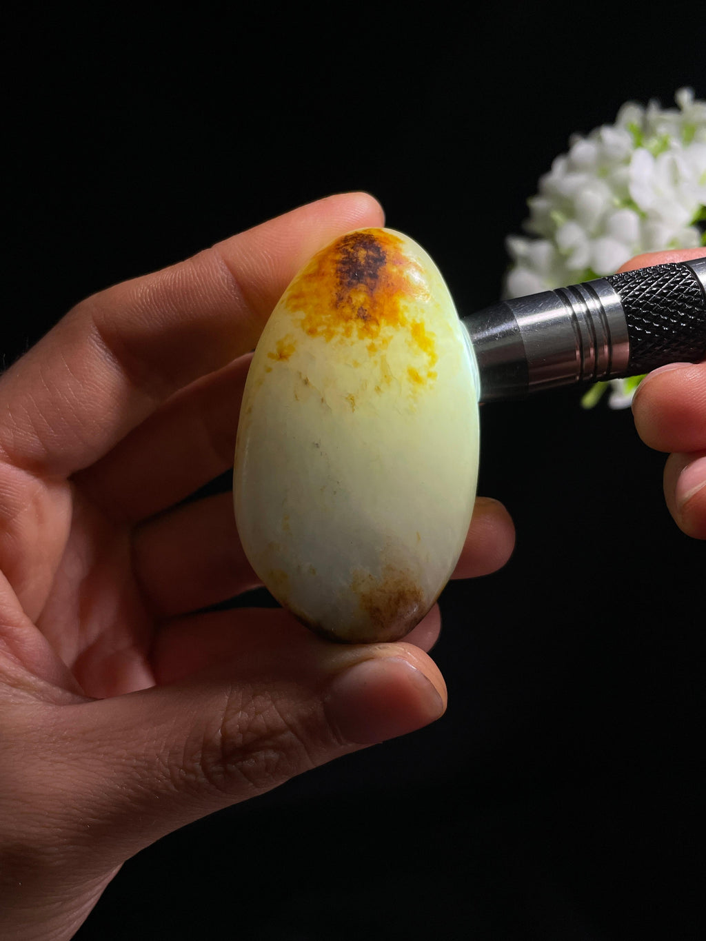 和田玉白玉聚红皮籽料原石（yc264912）