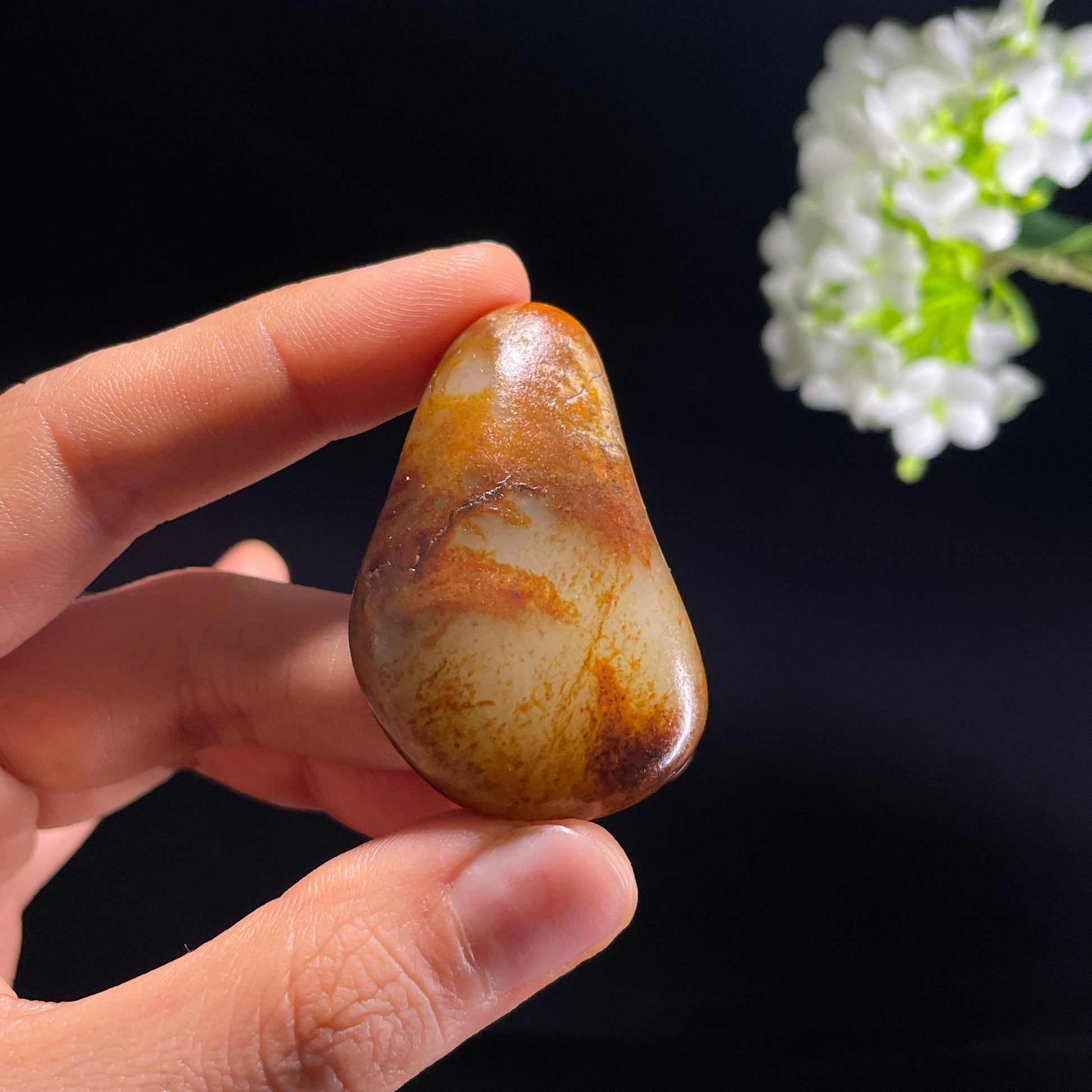 和田玉白玉“远山暮色”红沁皮籽料（yc324476）