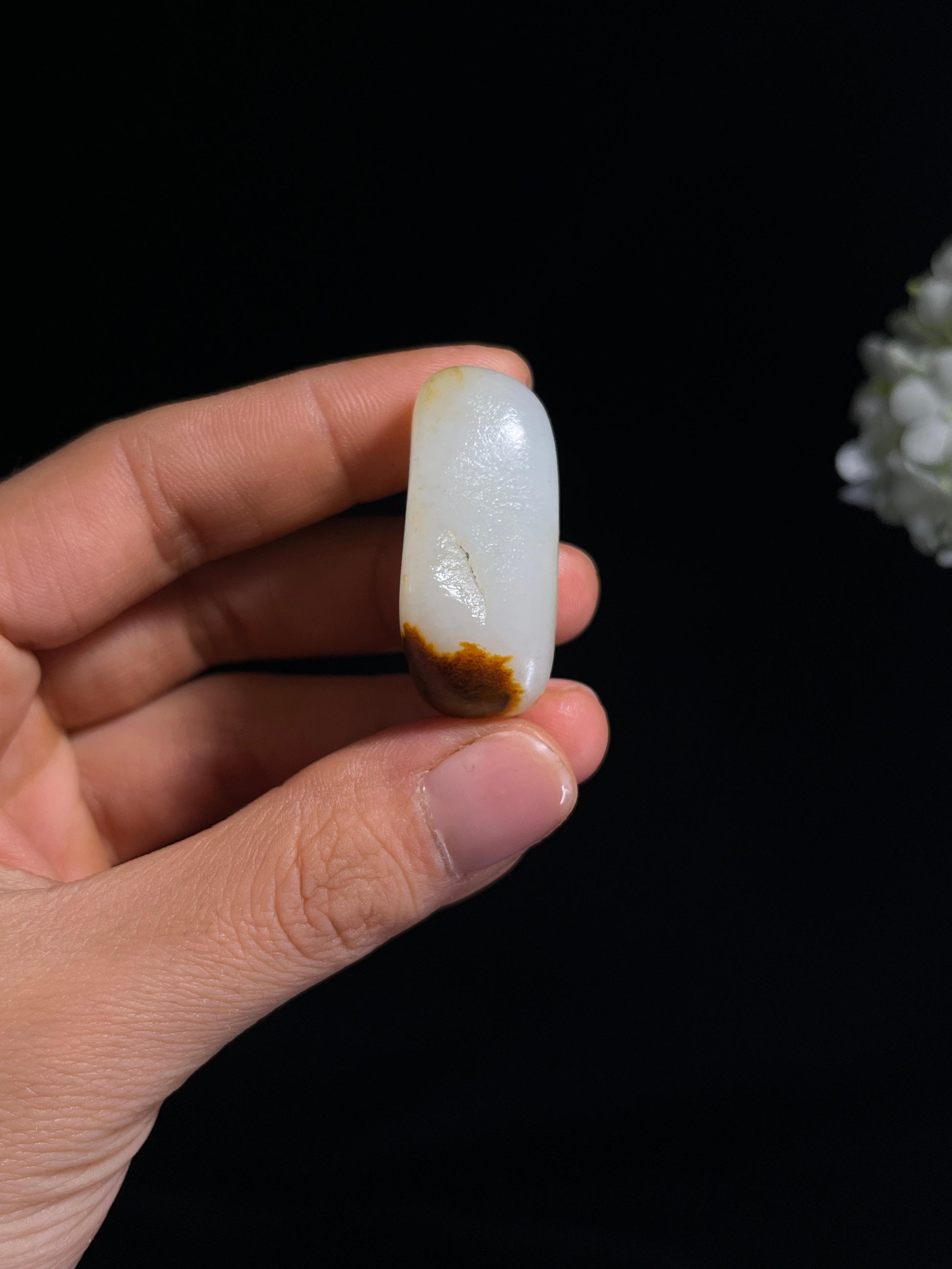 新疆天然和田玉白玉籽料原石挂件（yc263743）