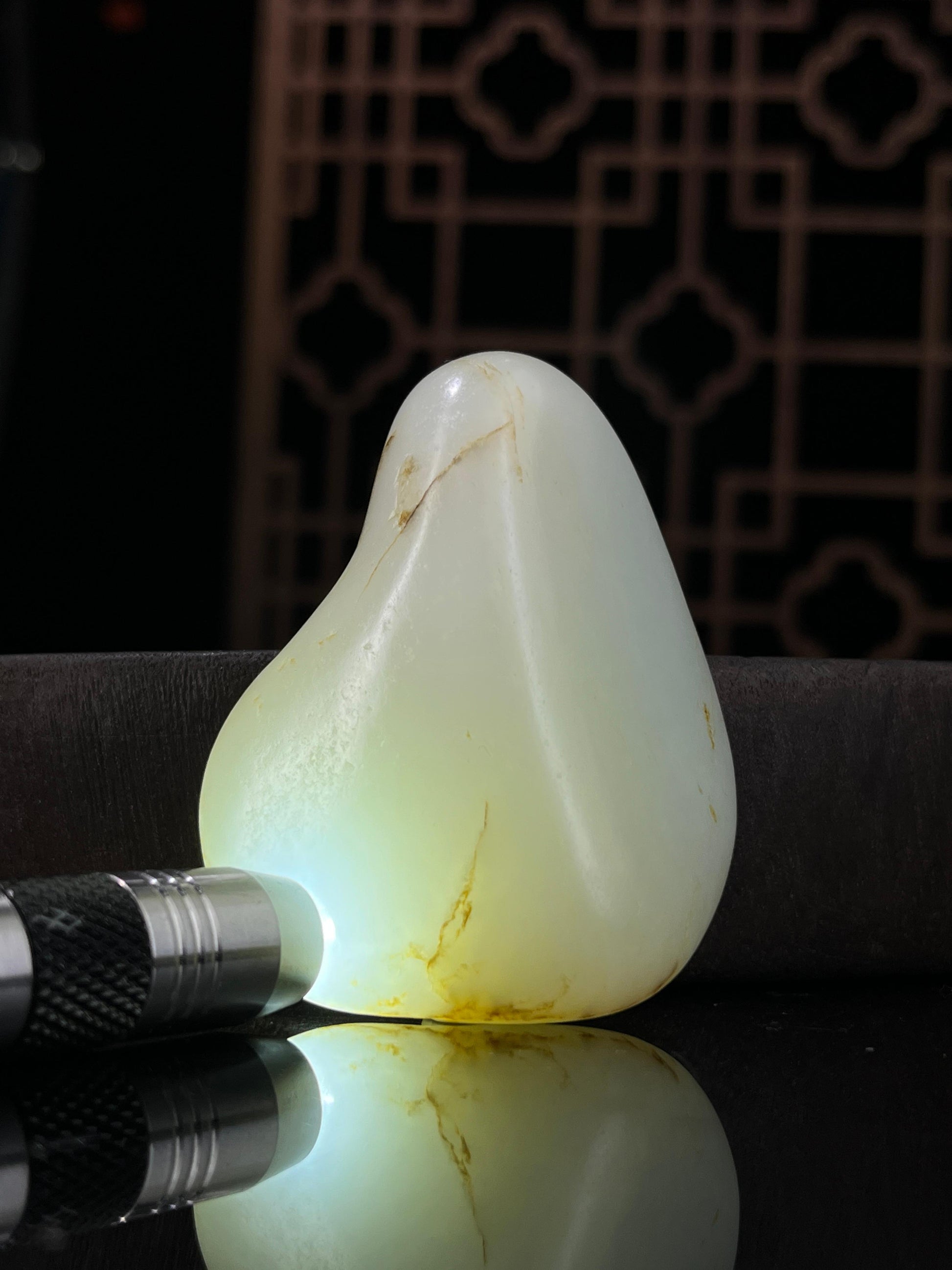 新疆和田玉籽料原石羊脂白玉挂件（yc234087）