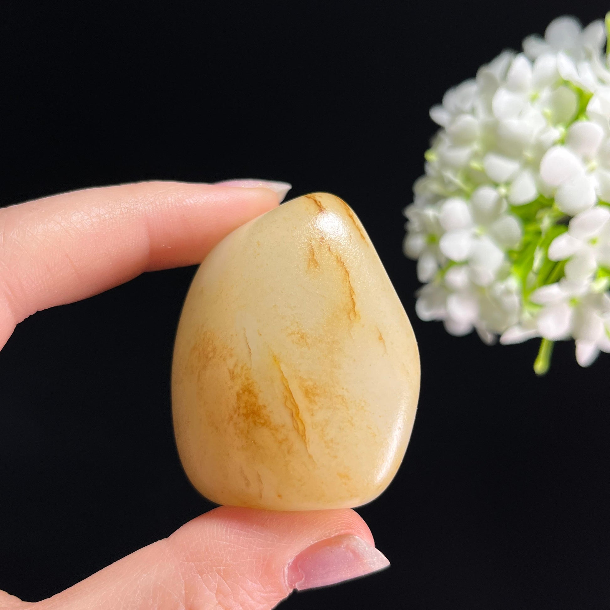 和田玉一级白“金尘覆雪”洒金秋梨皮籽料（yc333312）