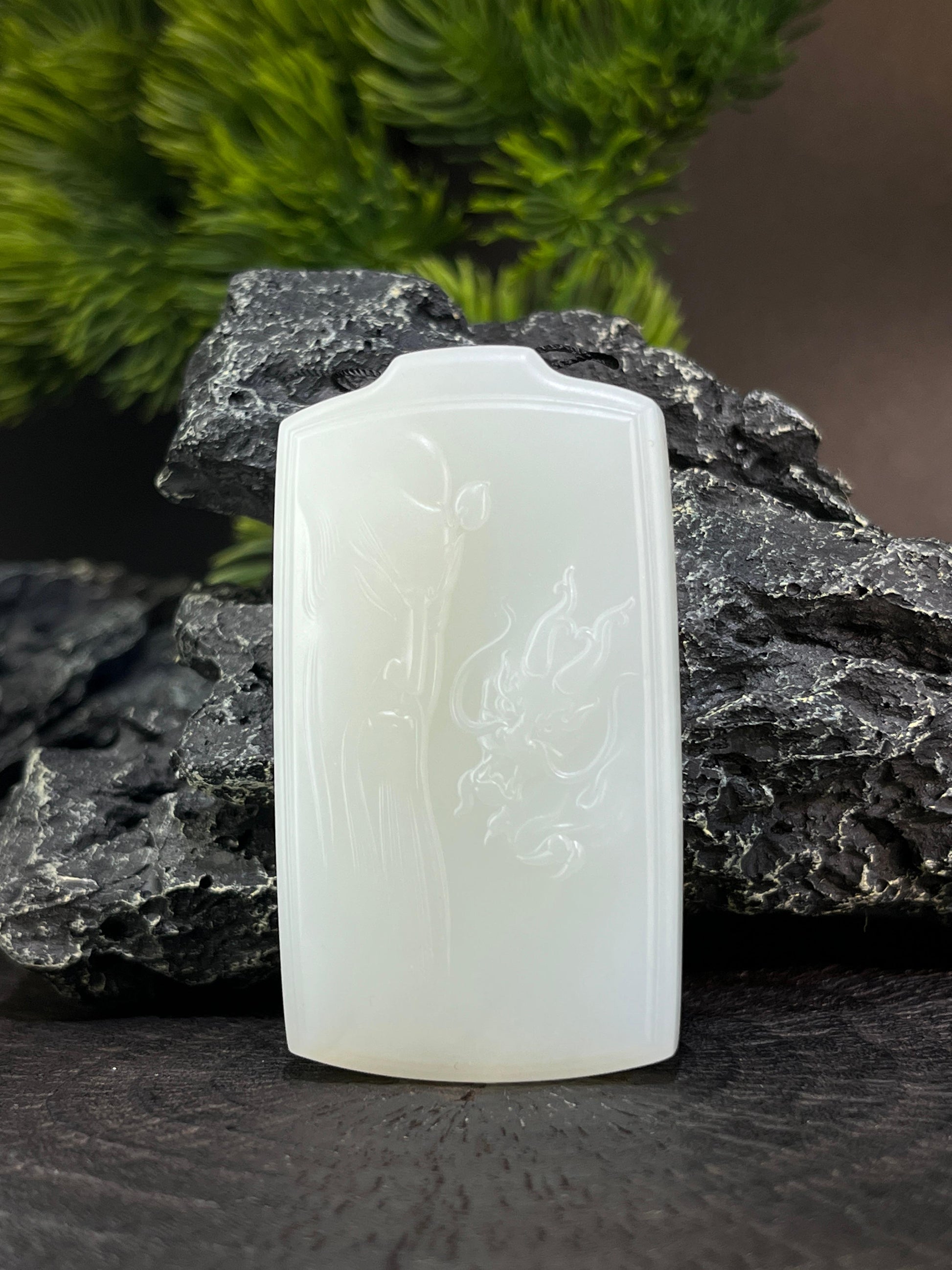 天然和田玉青海料白玉挂件一级白关公吊坠（yc228090）