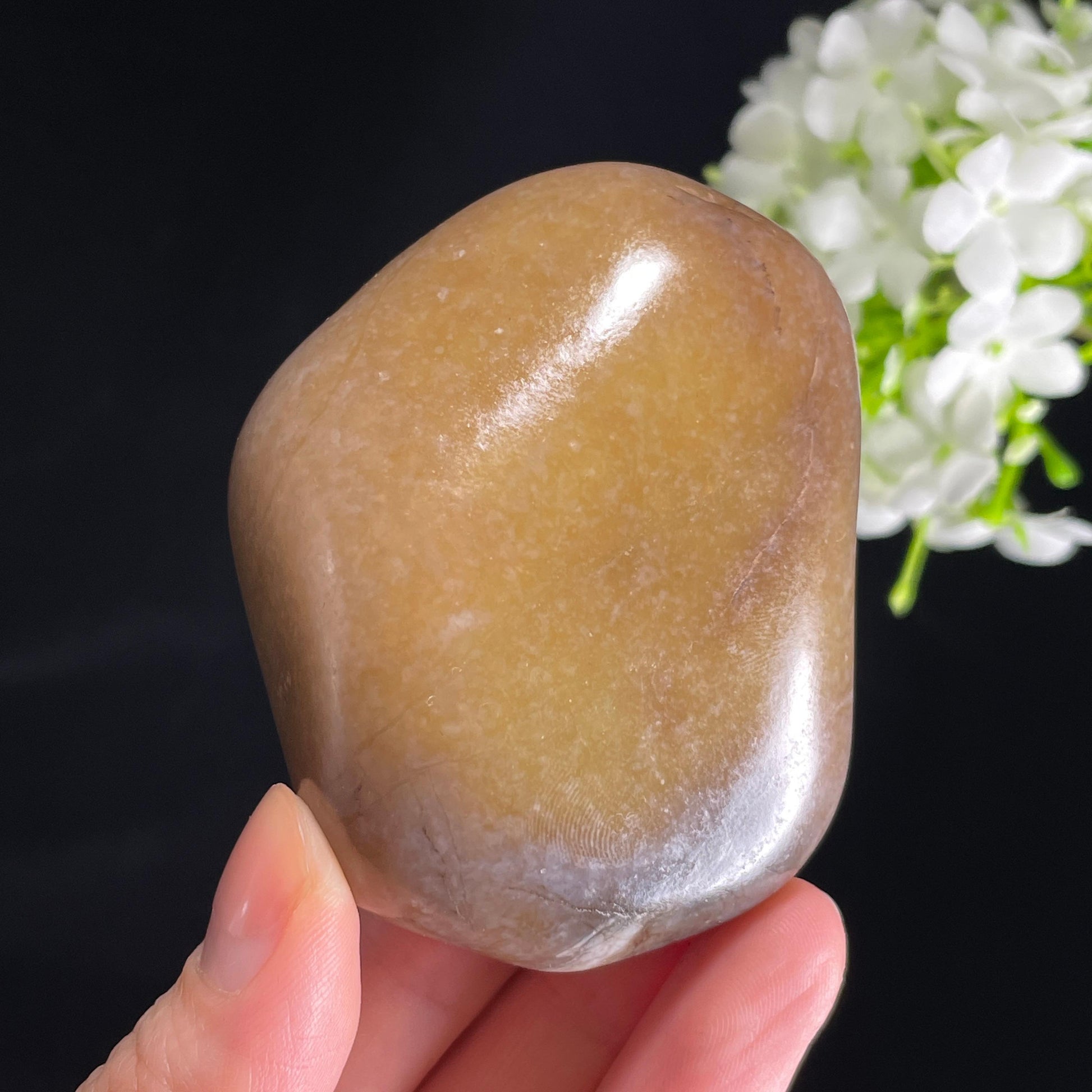 新疆天然和田玉“蜜珀凝脂”籽料糖玉（yc411390）