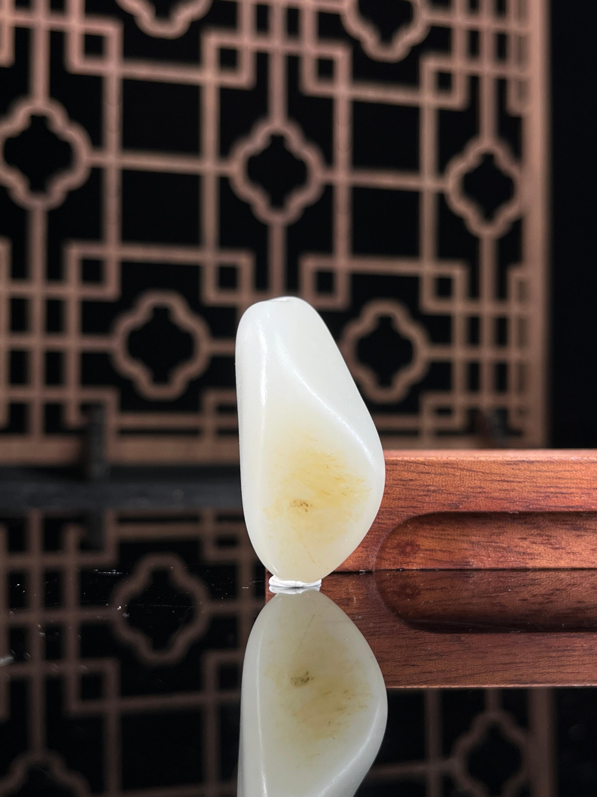 新疆和田玉白玉籽料原石洒金皮挂件9（yc234058）