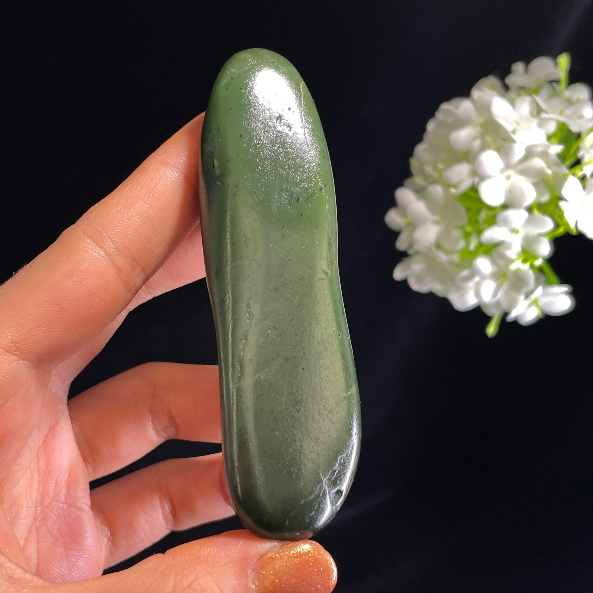 新疆天然和田玉 “苍渊流翠” 碧玉籽料（yc375266）