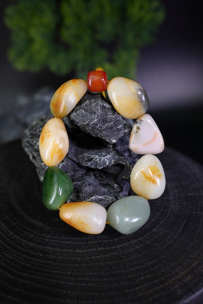 新疆和田玉多宝籽料原石手串（修）（yc229762）