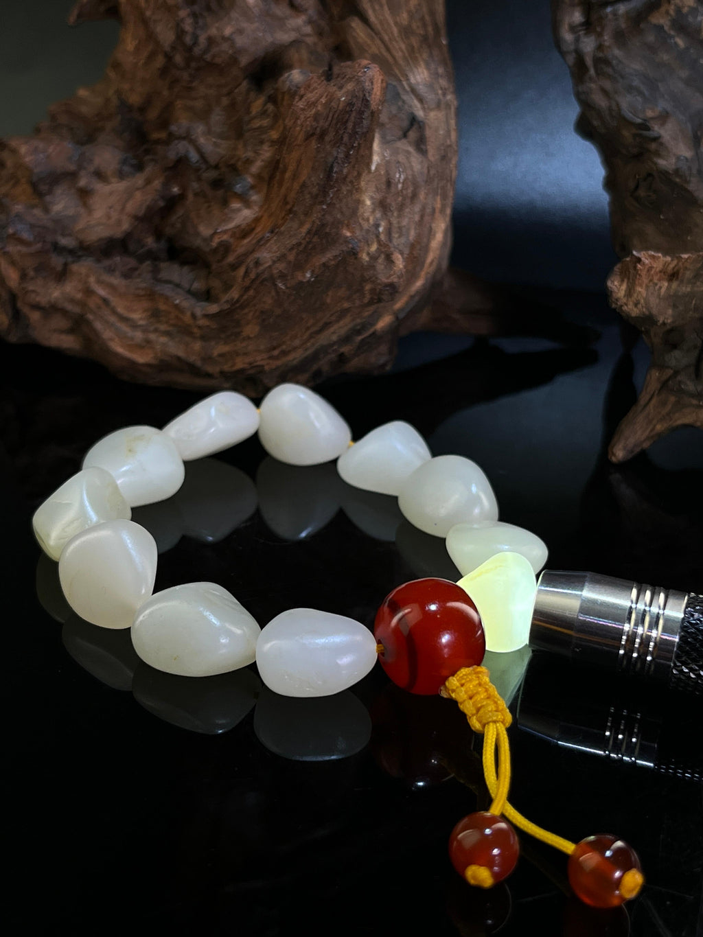 新疆和田玉光白籽料手串（yc229357）