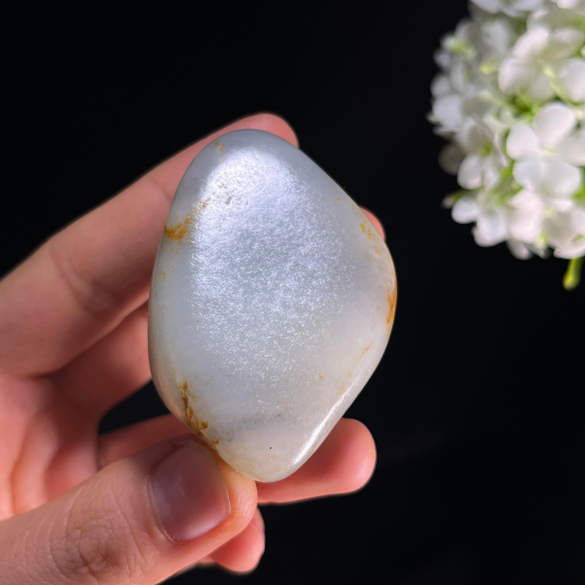 和田玉青花“烟沙漱玉”红皮籽料（yc350530）