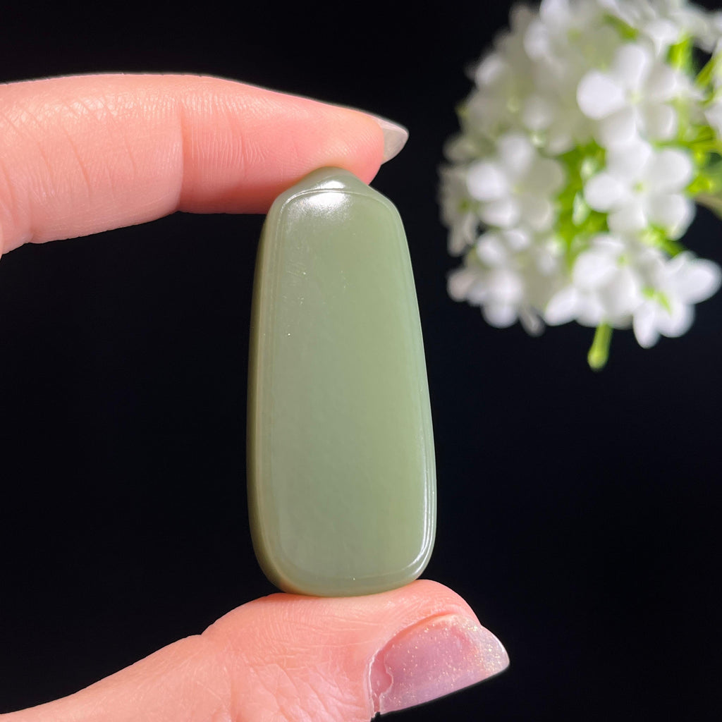 新疆天然和田玉“温润藏辉”青玉平安无事牌（yc328468）