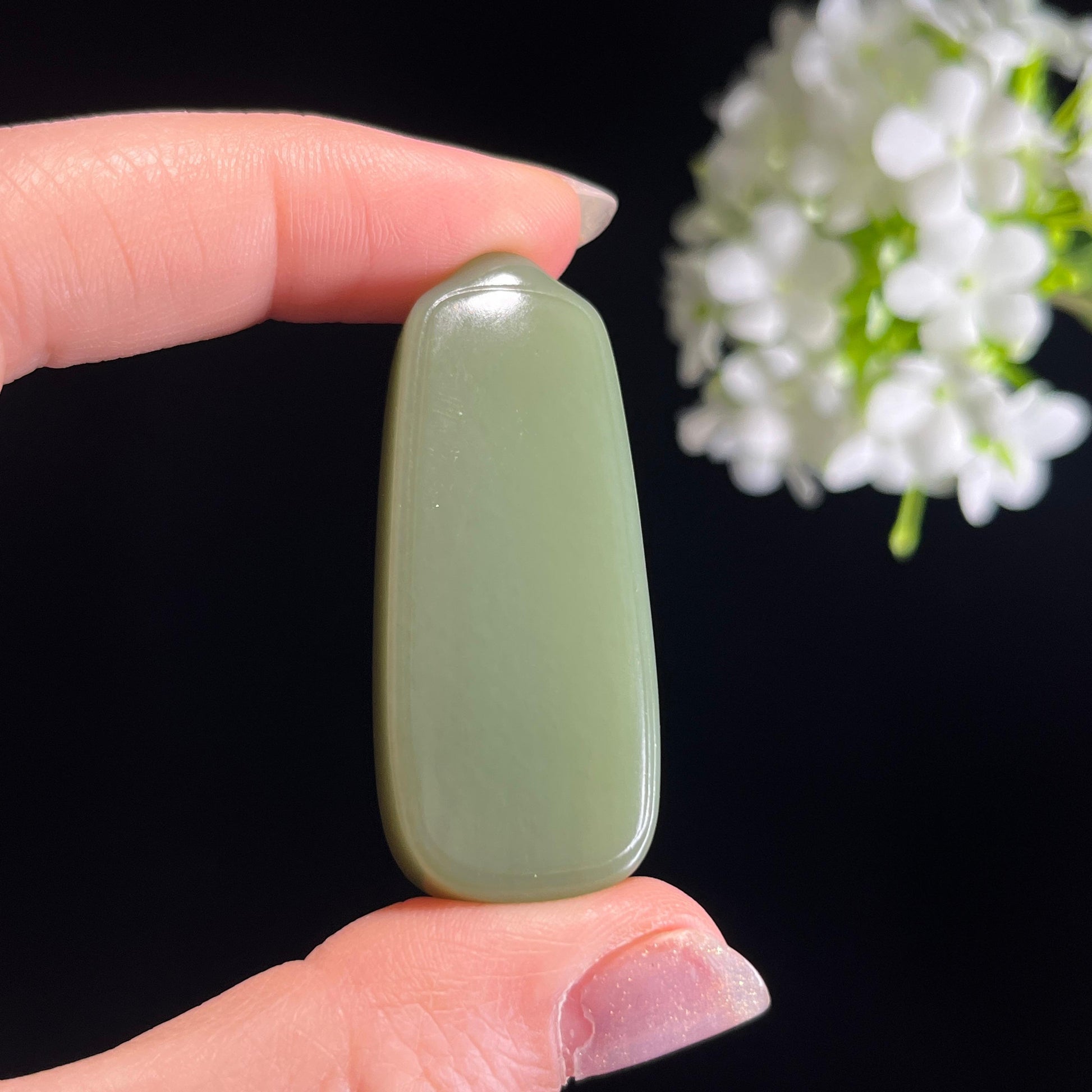 新疆天然和田玉“温润藏辉”青玉平安无事牌（yc328468）